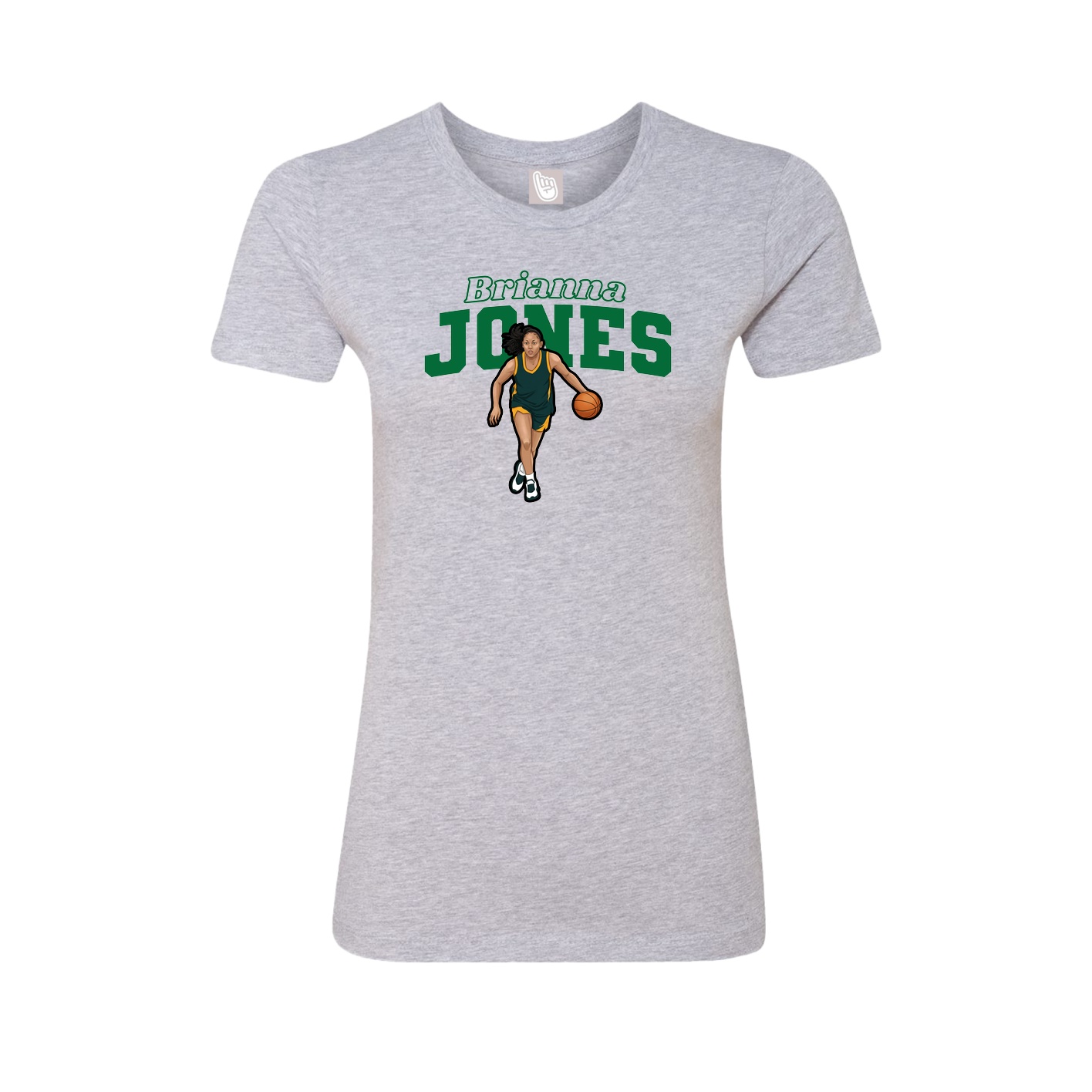 Fitted Women's Tee — Name Arch in Grey