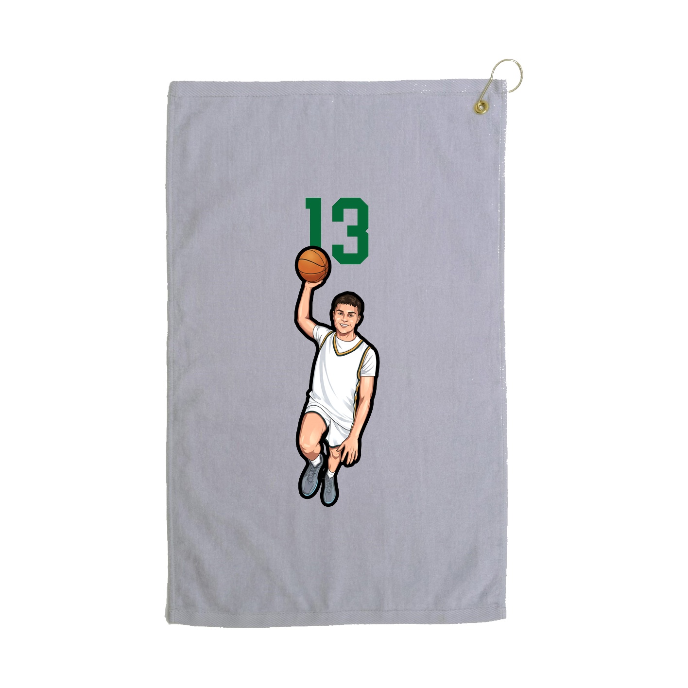 Golf Towel — Number Top in Grey
