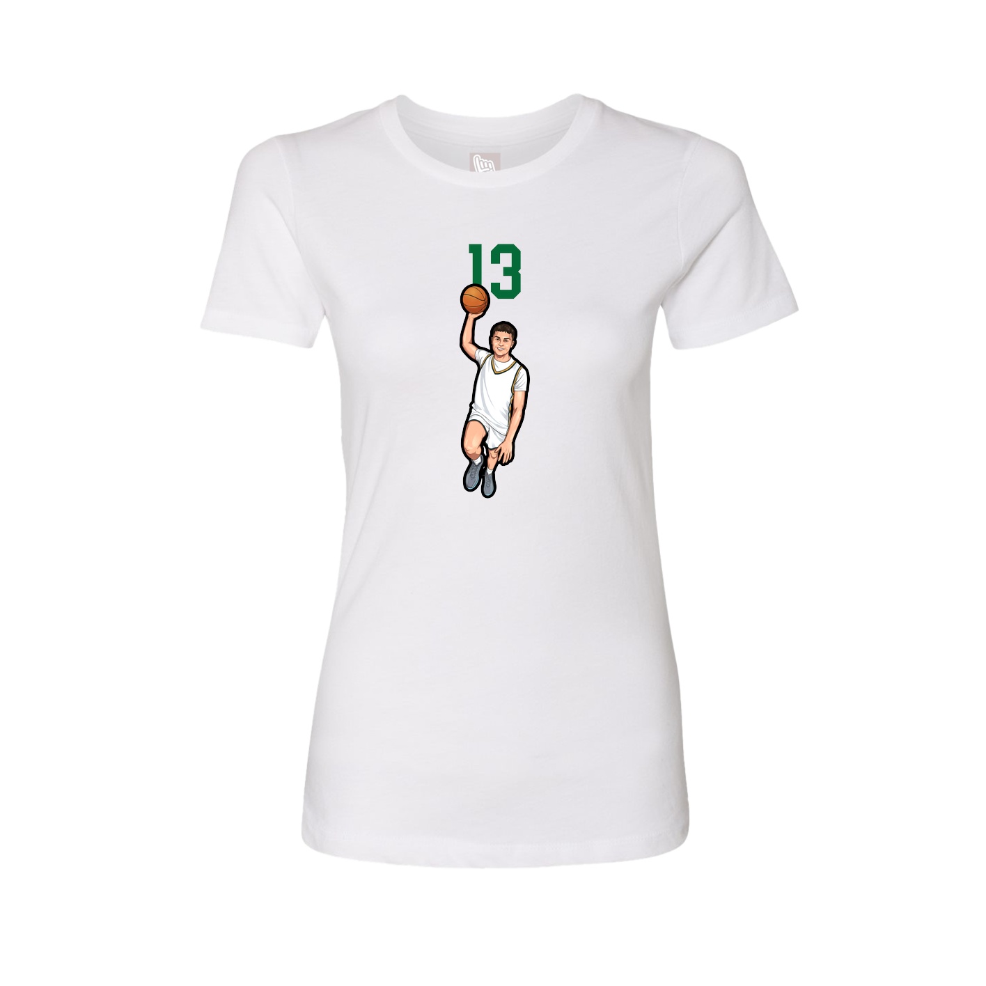 Fitted Women's Tee — Number Top in White