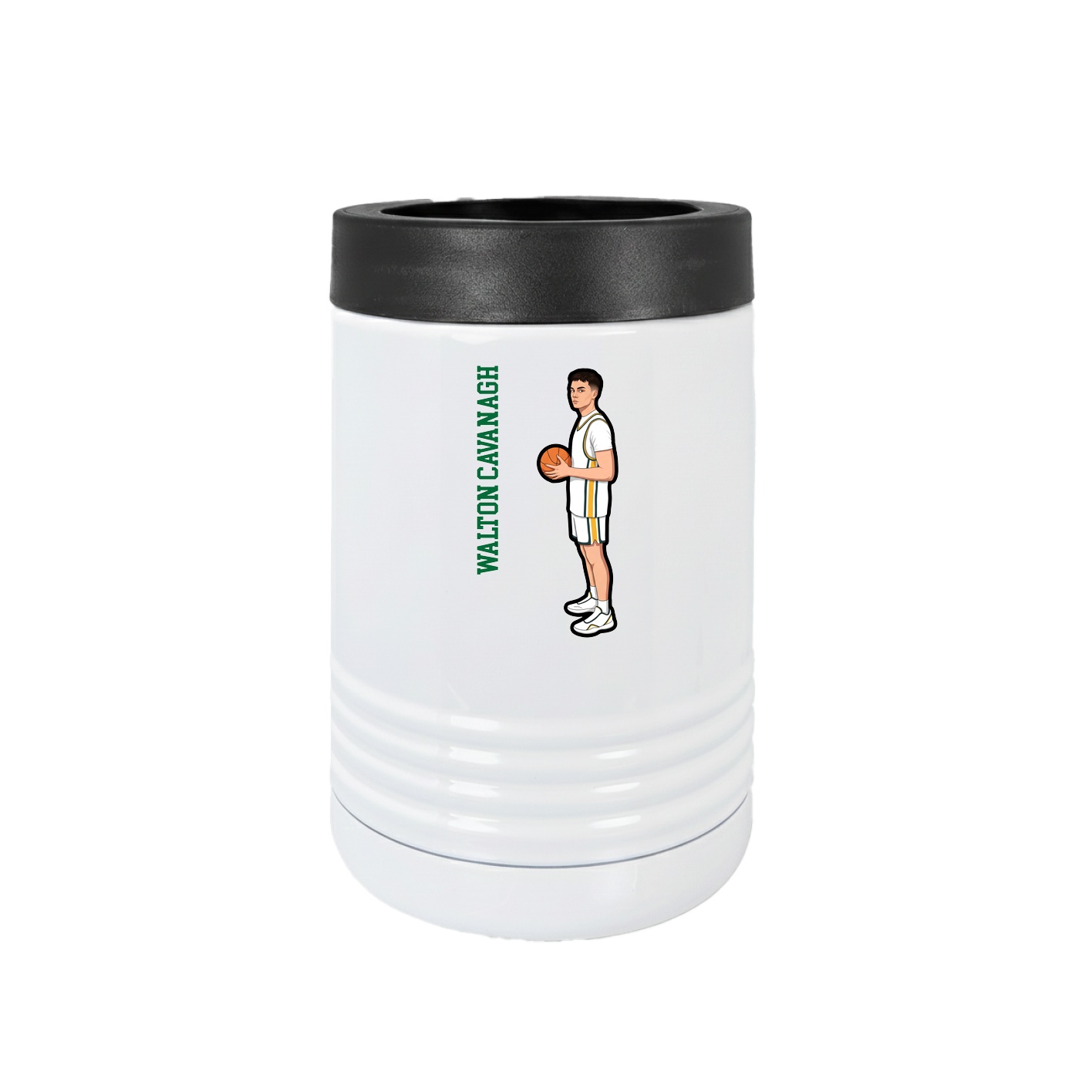 Beverage Holder — Name Vertical in White