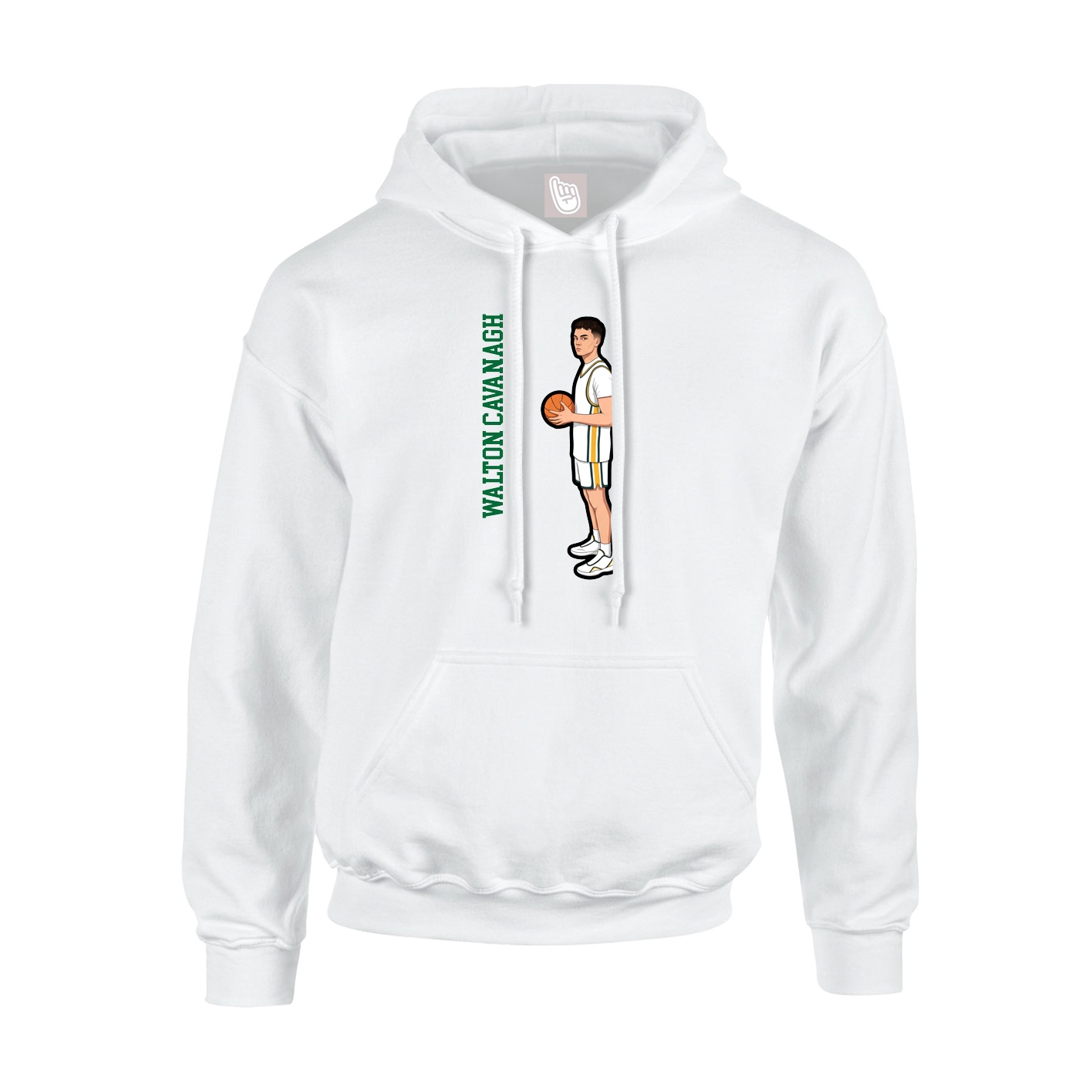 Youth Hoodie — Name Vertical in White