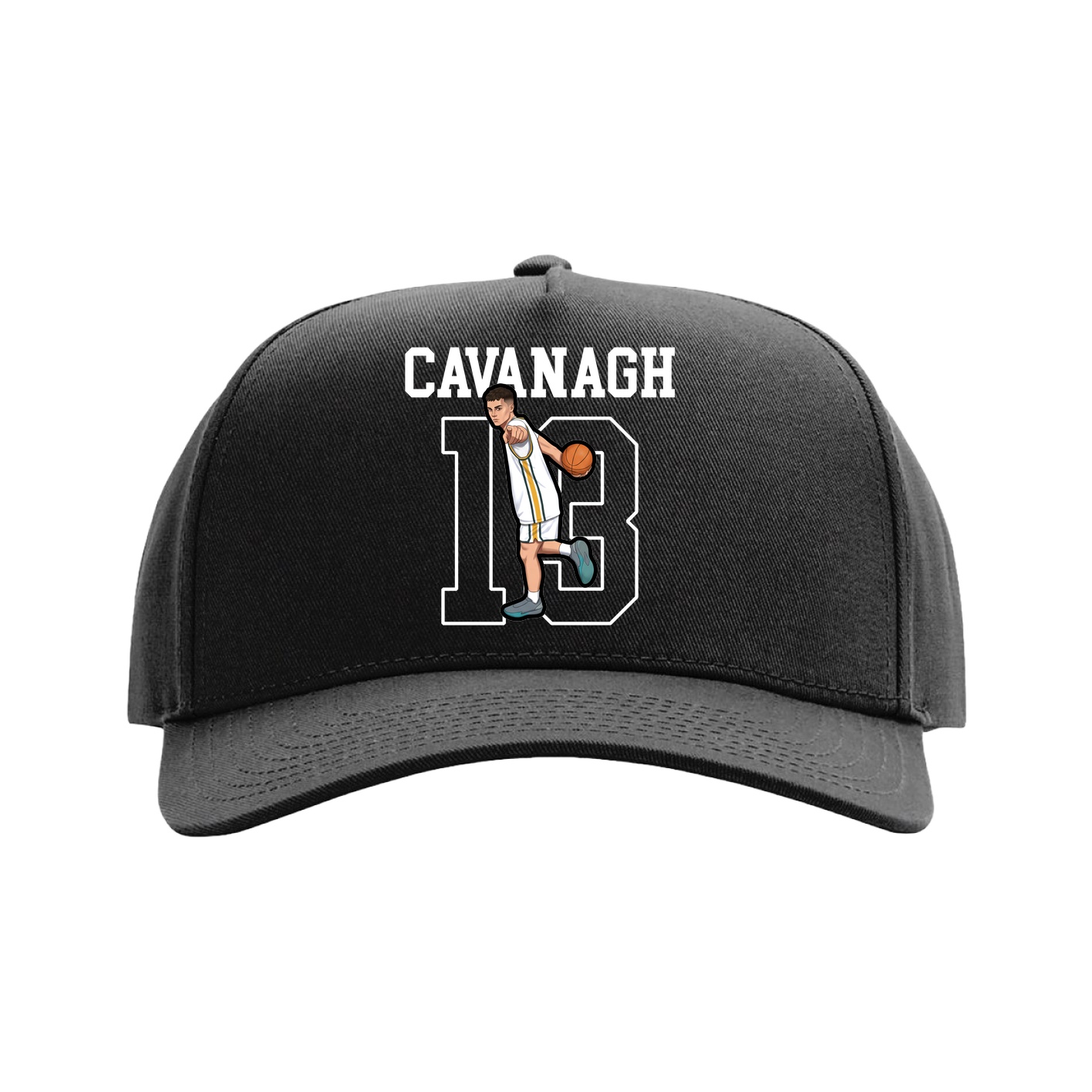 Full Fabric Five-Panel Champ Cap — Shirsey in Black
