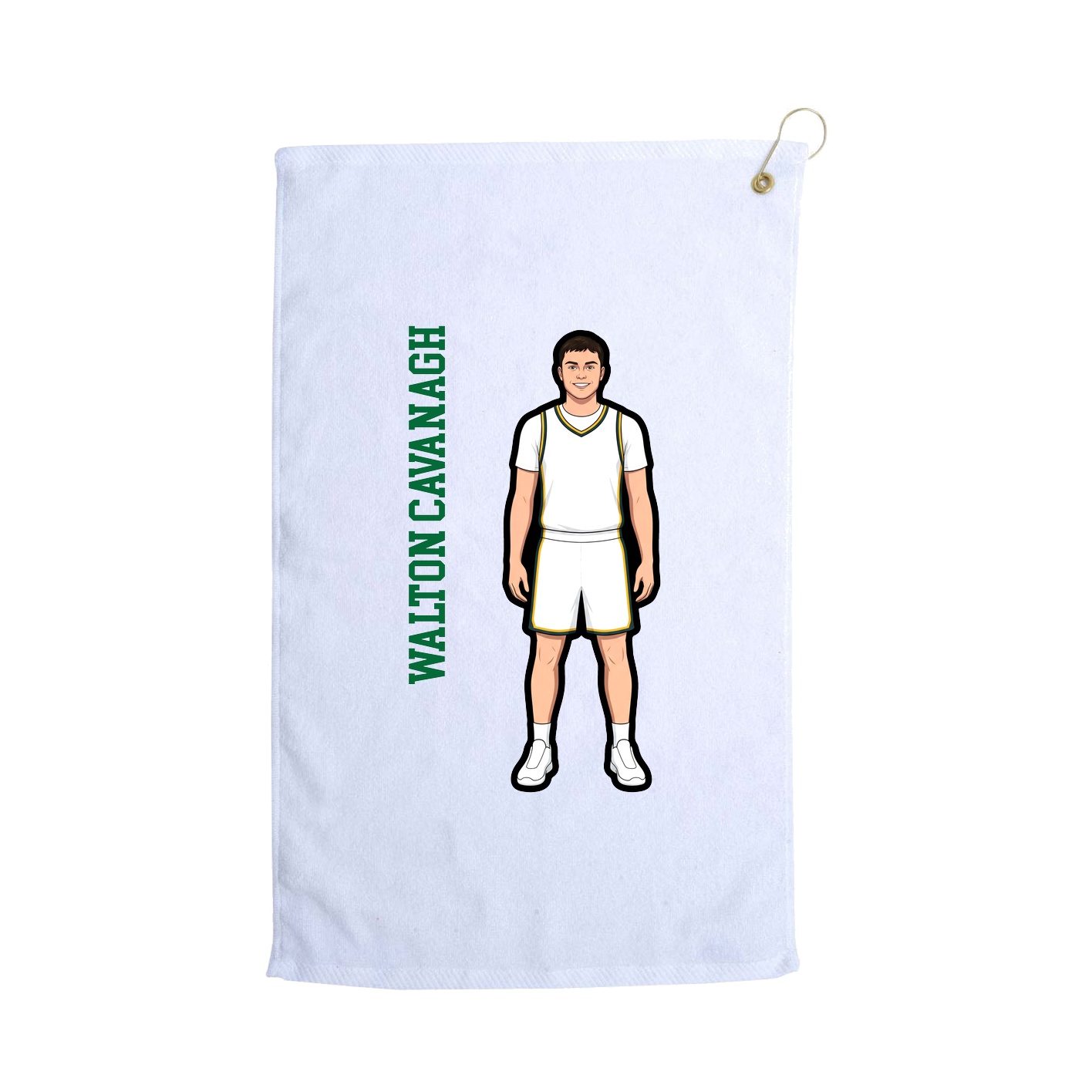 Golf Towel — Name Vertical in White