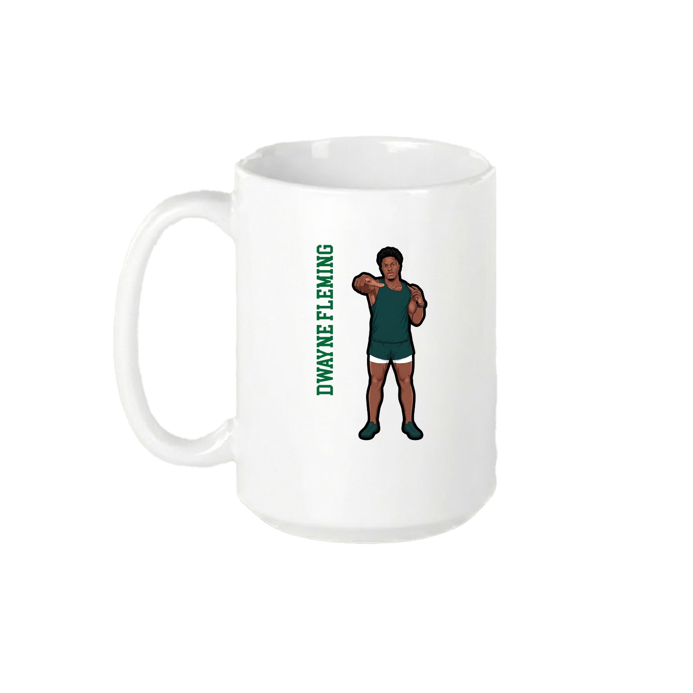 15oz Coffee Mug — Name Vertical in White