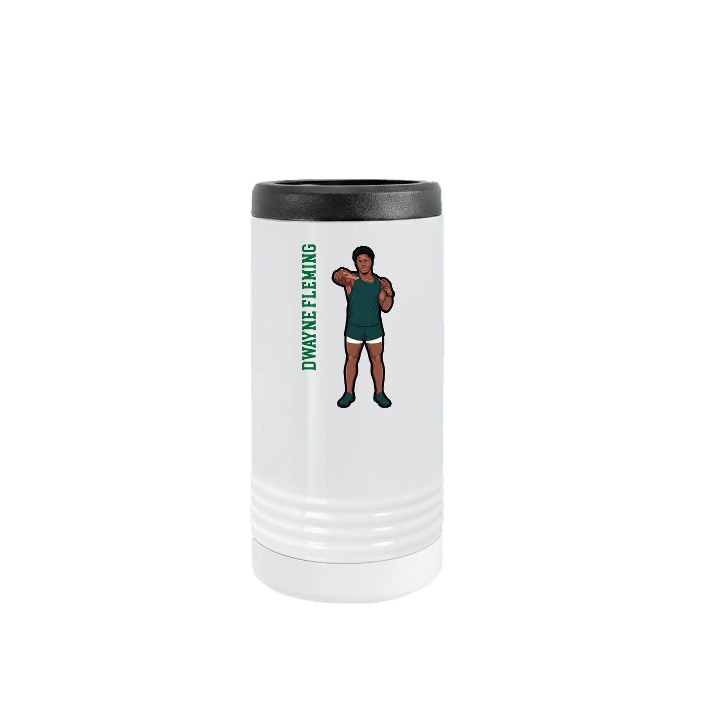 Slim Beverage Holder — Name Vertical in White