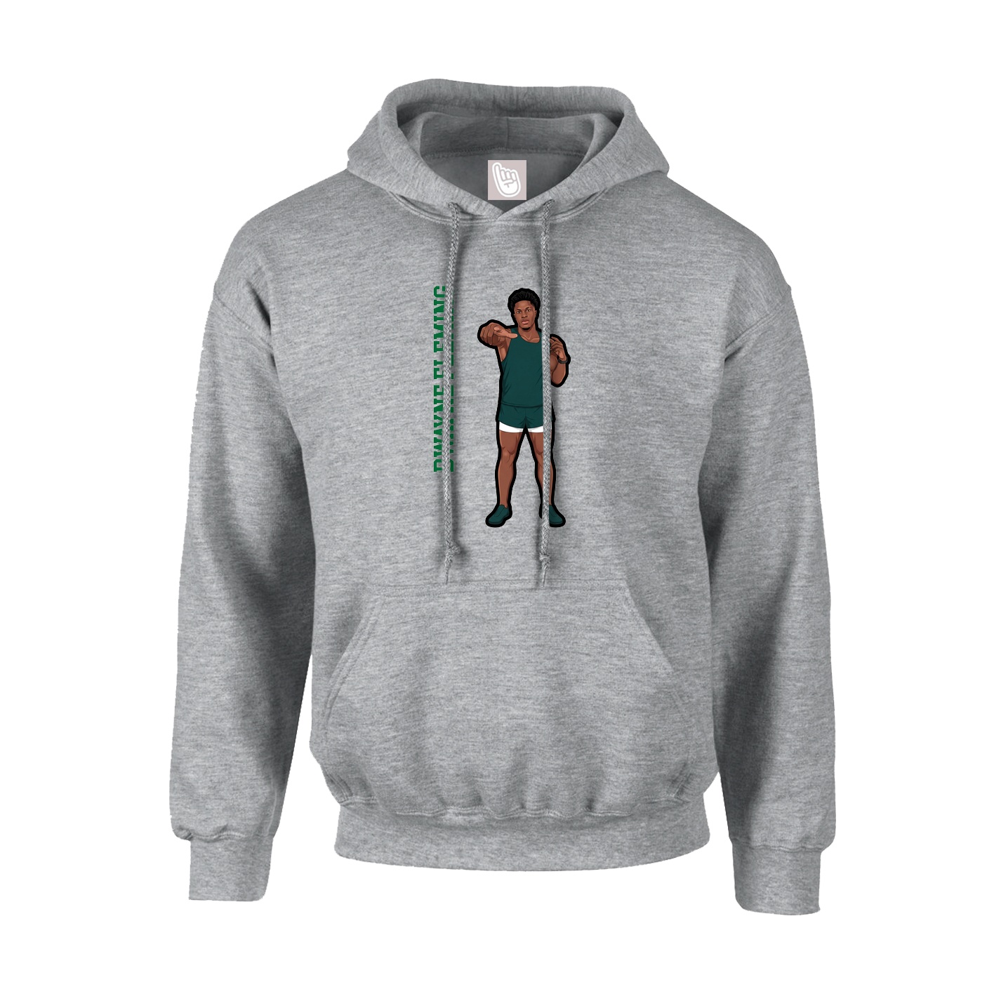 Hoodie — Name Vertical in Grey