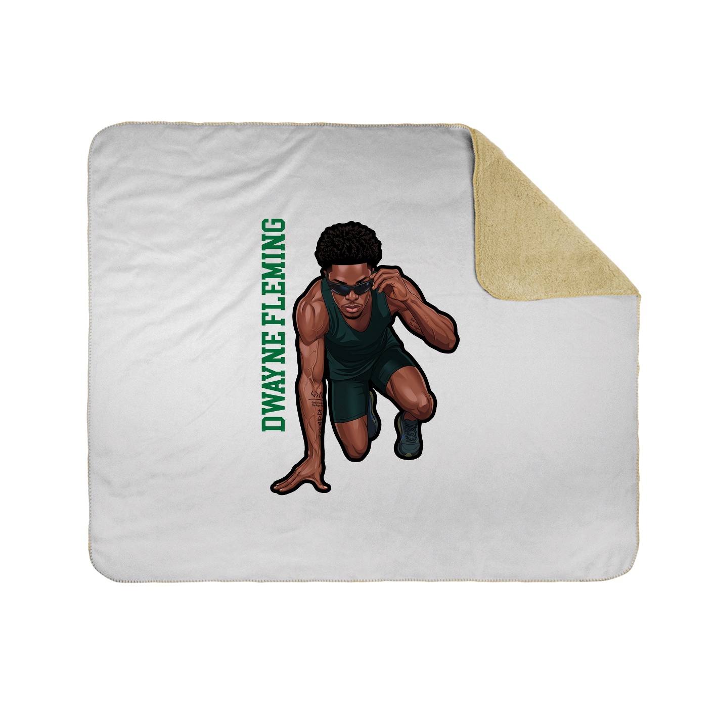 Throw Blanket — Name Vertical in White