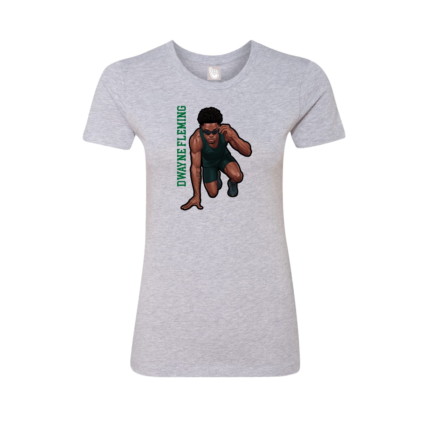 Womens Tee — Name Vertical in Grey