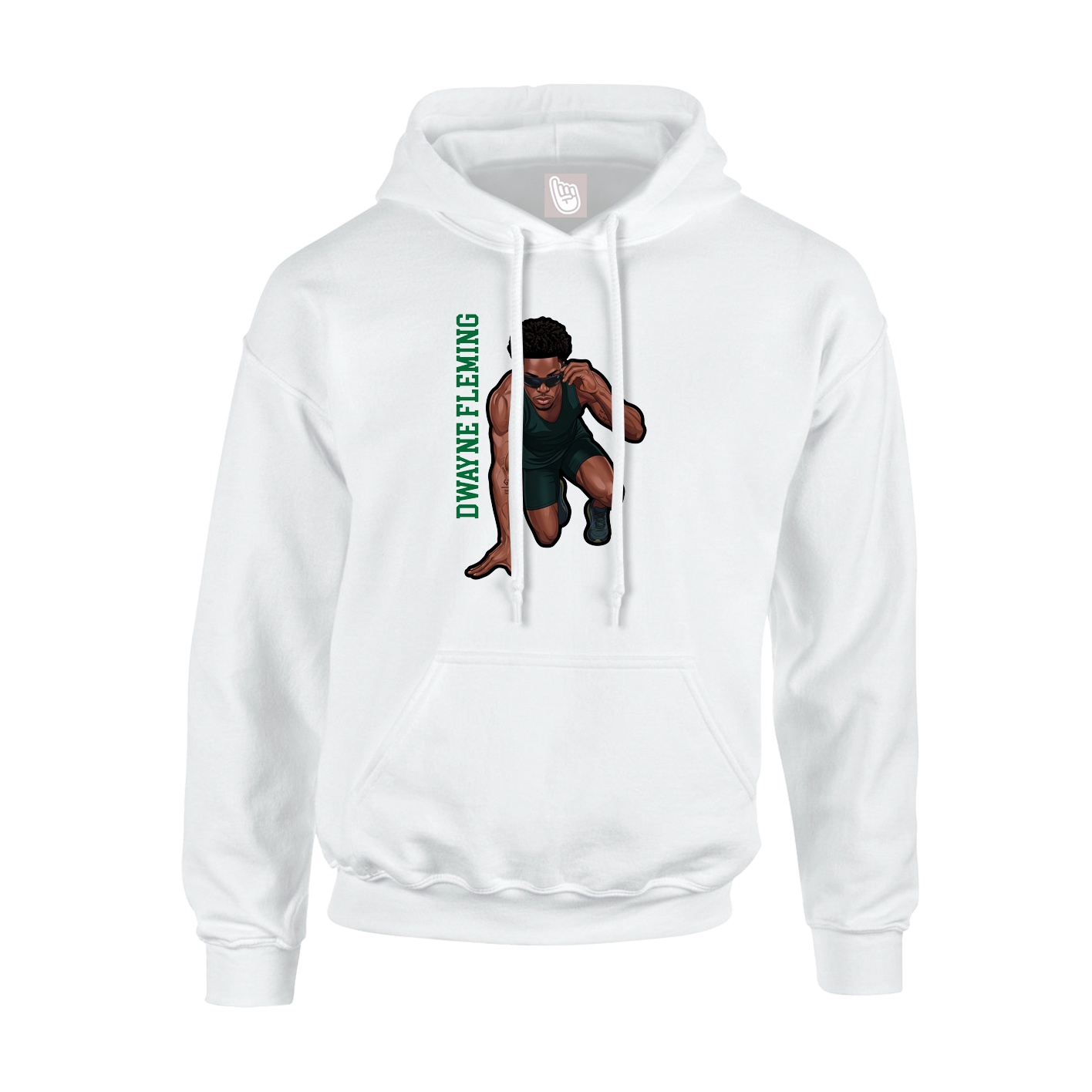 Youth Hoodie — Name Vertical in White
