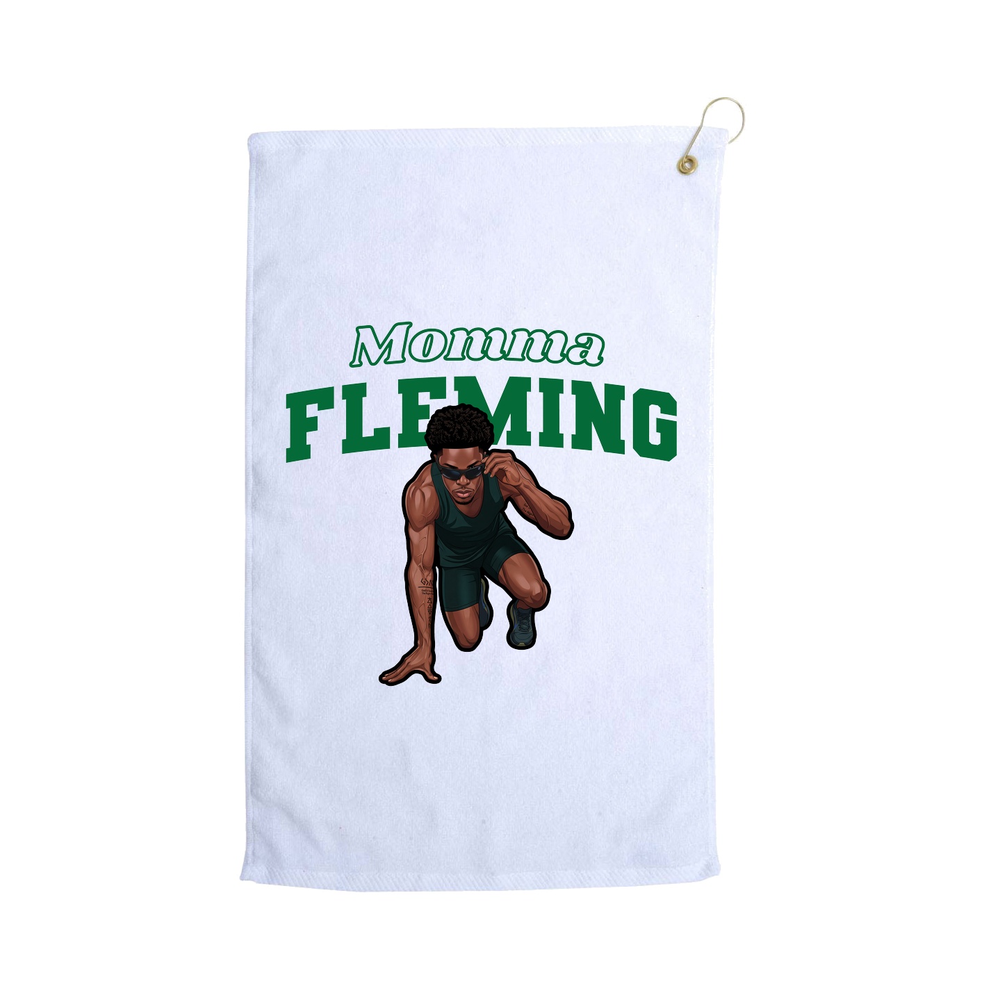 Golf Towel — Mothers Day Block in White