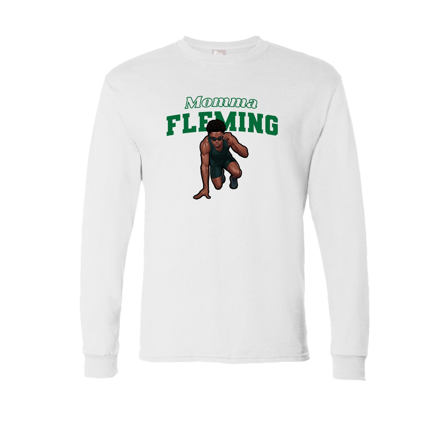 Long Sleeve Tee — Mothers Day Block in White