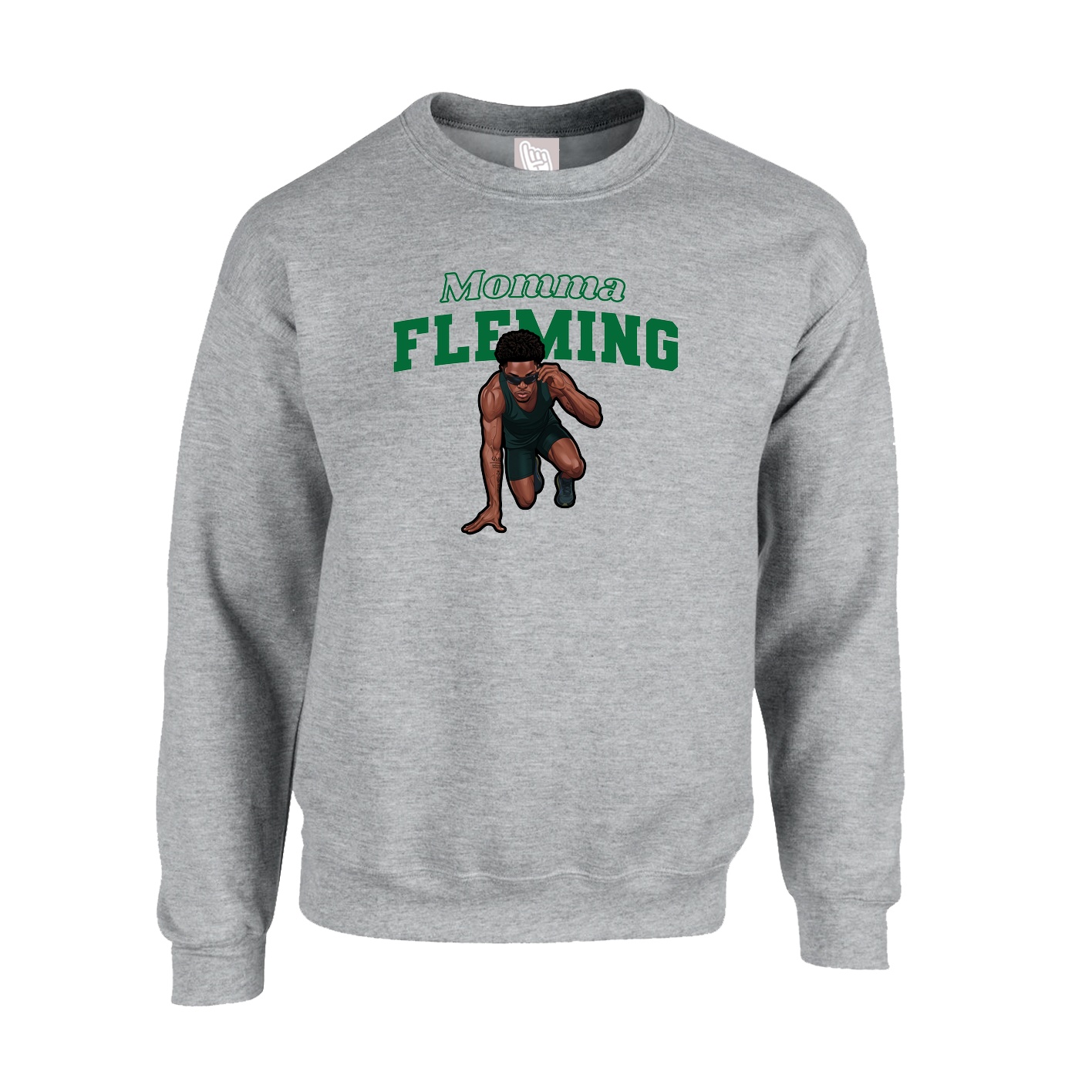 Fleece Crew — Mothers Day Block in Grey