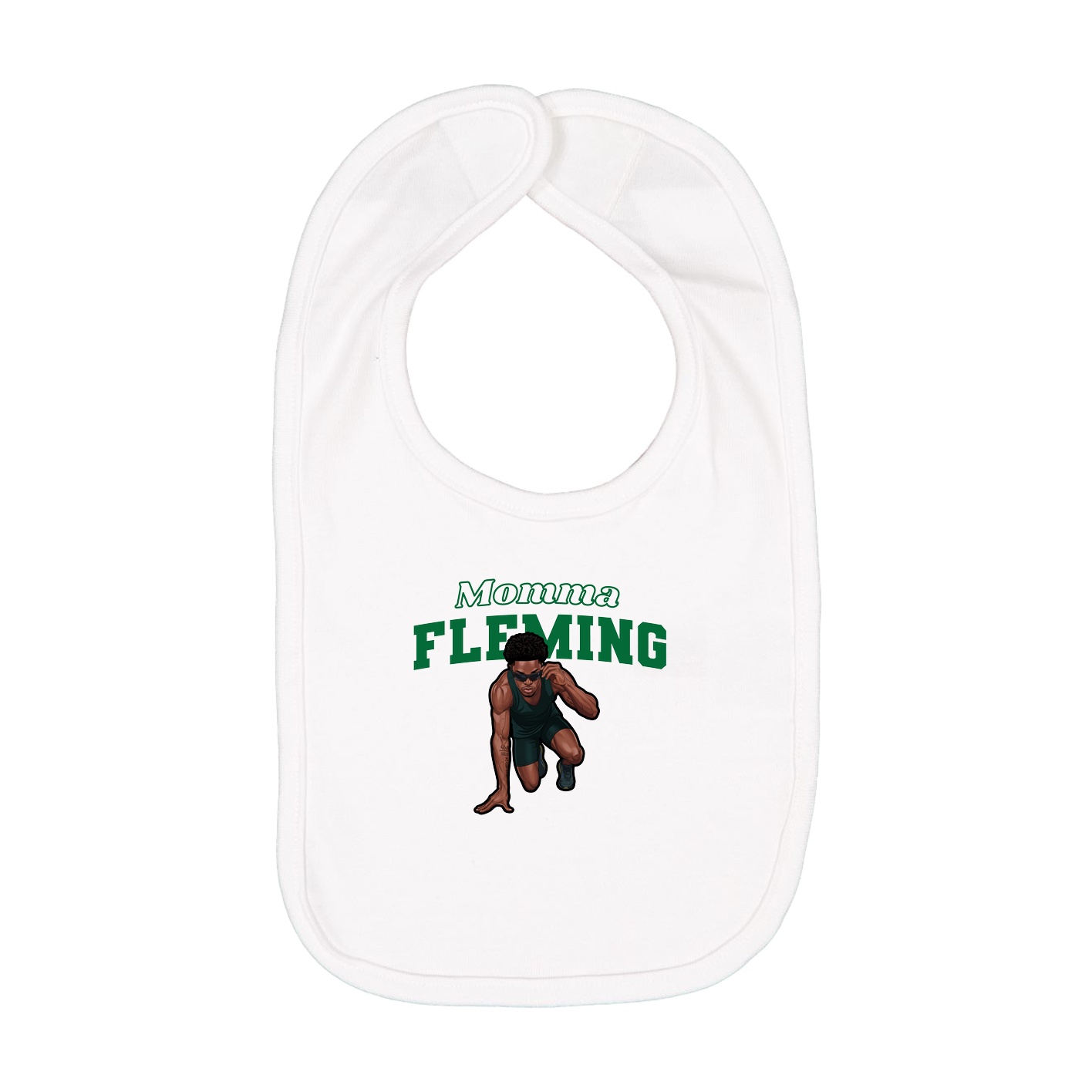 Infant Bib — Mothers Day Block in White