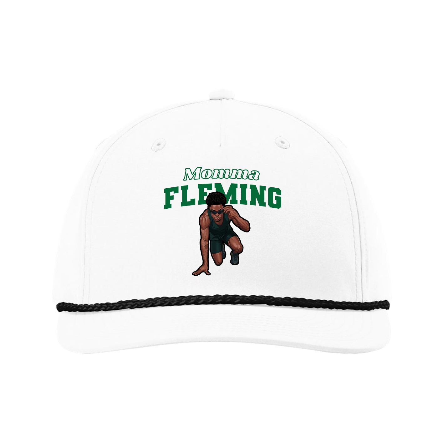 Five-Panel Classic Rope Cap — Mothers Day Block in White