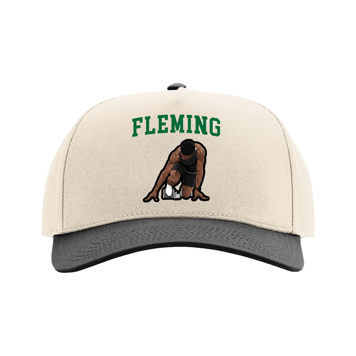 Full Fabric Five-Panel Champ Cap — Shirsey in Cream/Black