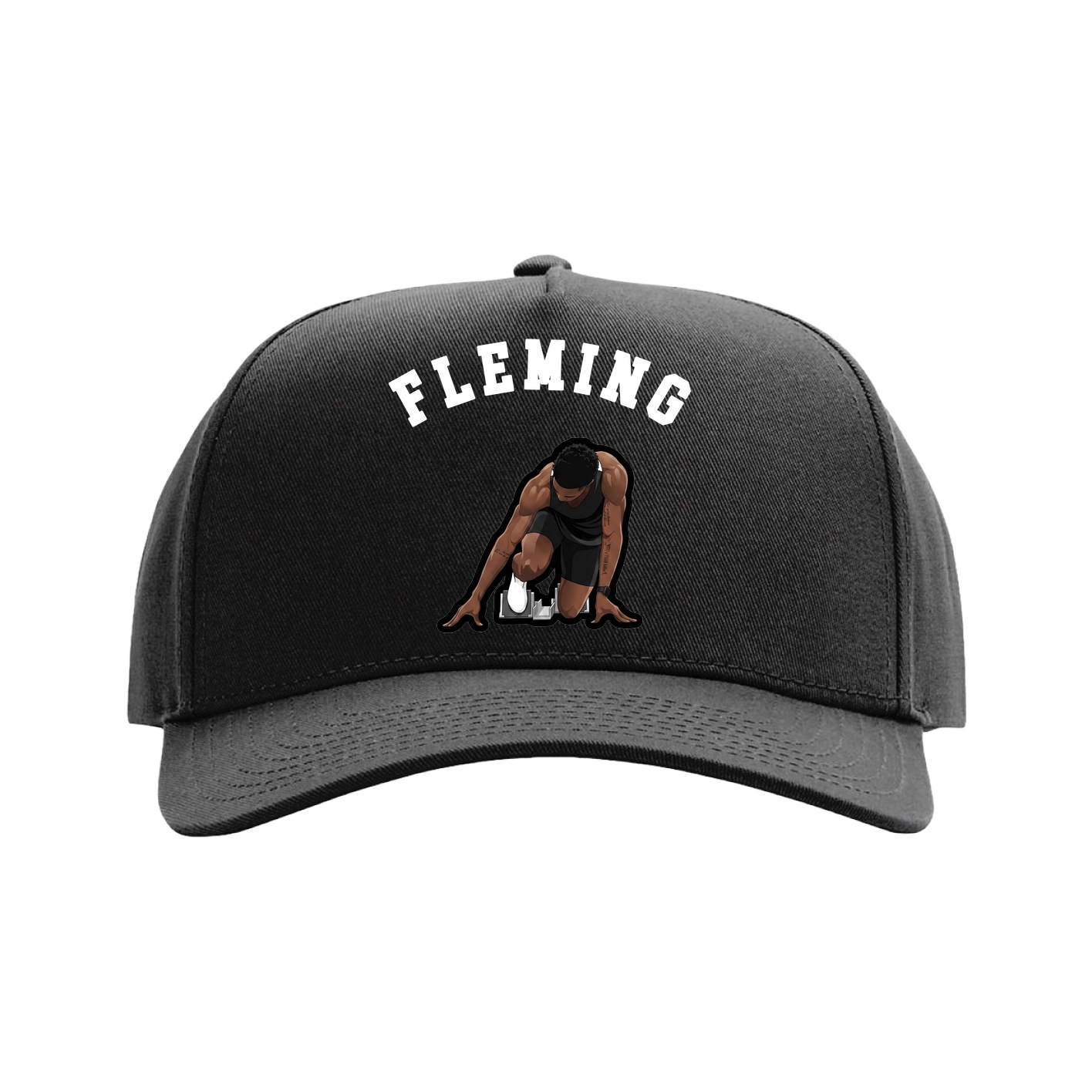 Full Fabric Five-Panel Champ Cap — Shirsey Arch in Black