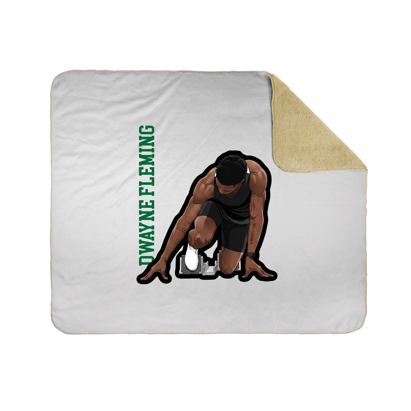 Throw Blanket — Name Vertical in White