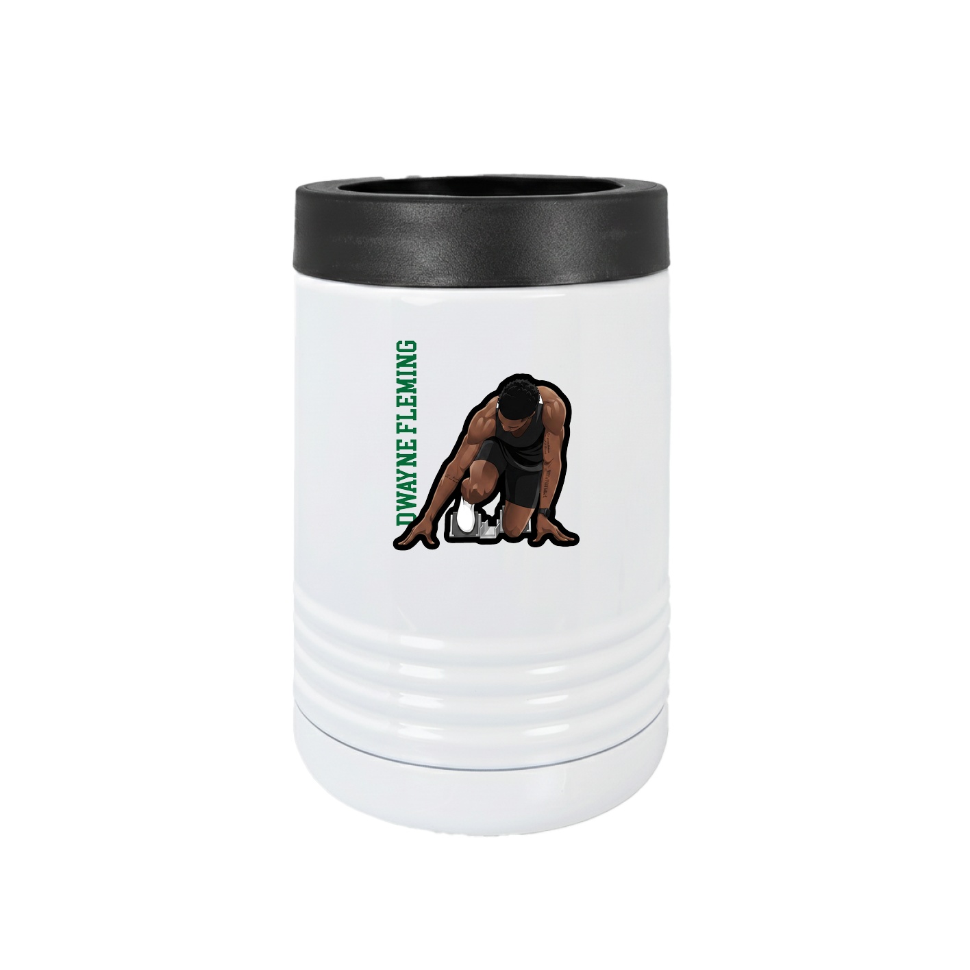 Beverage Holder — Name Vertical in White