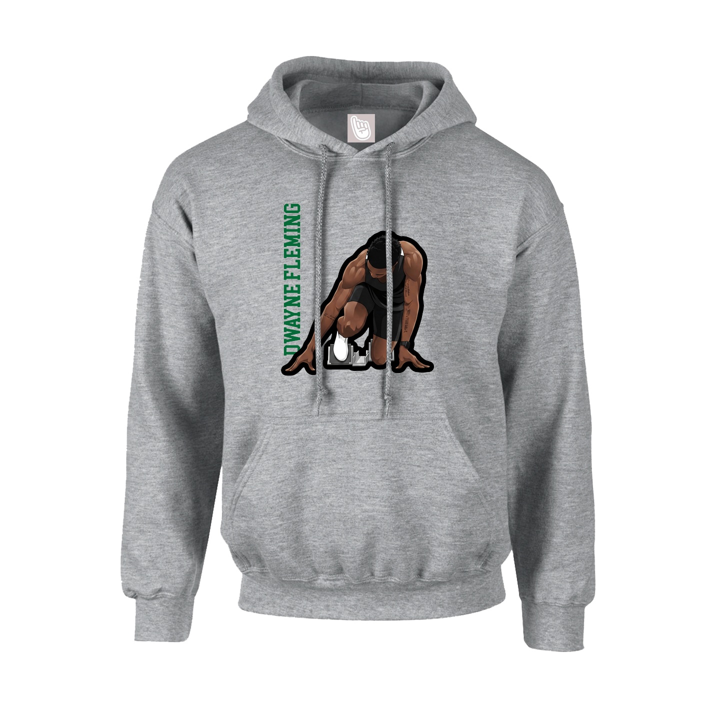 Hoodie — Name Vertical in Grey