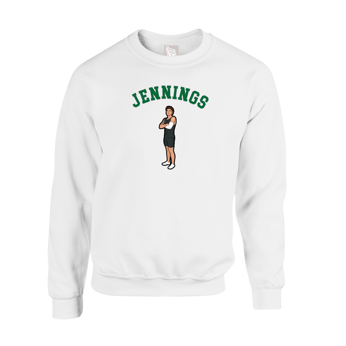 Fleece Crew — Shirsey Arch in White