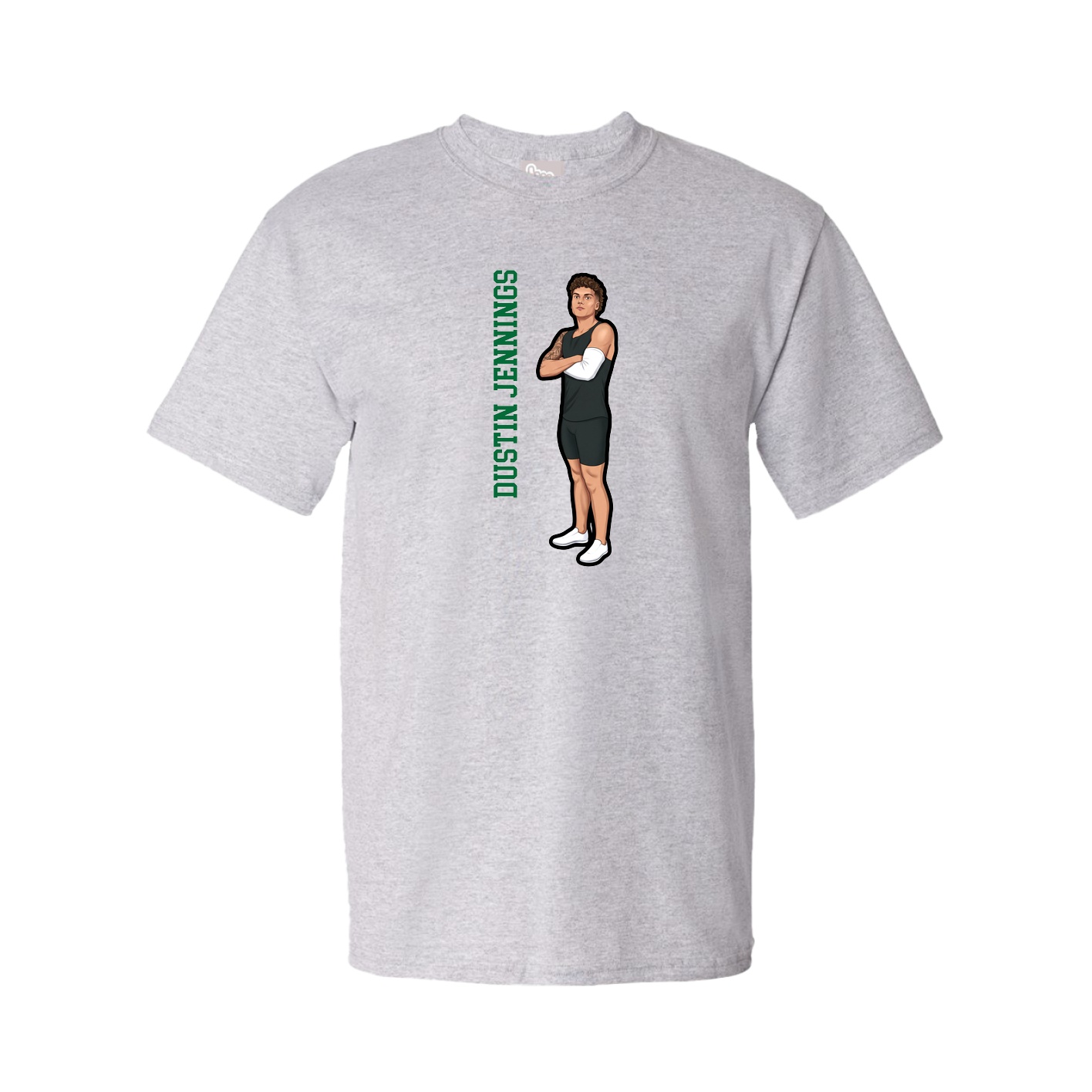 Youth Tee — Name Vertical in Grey