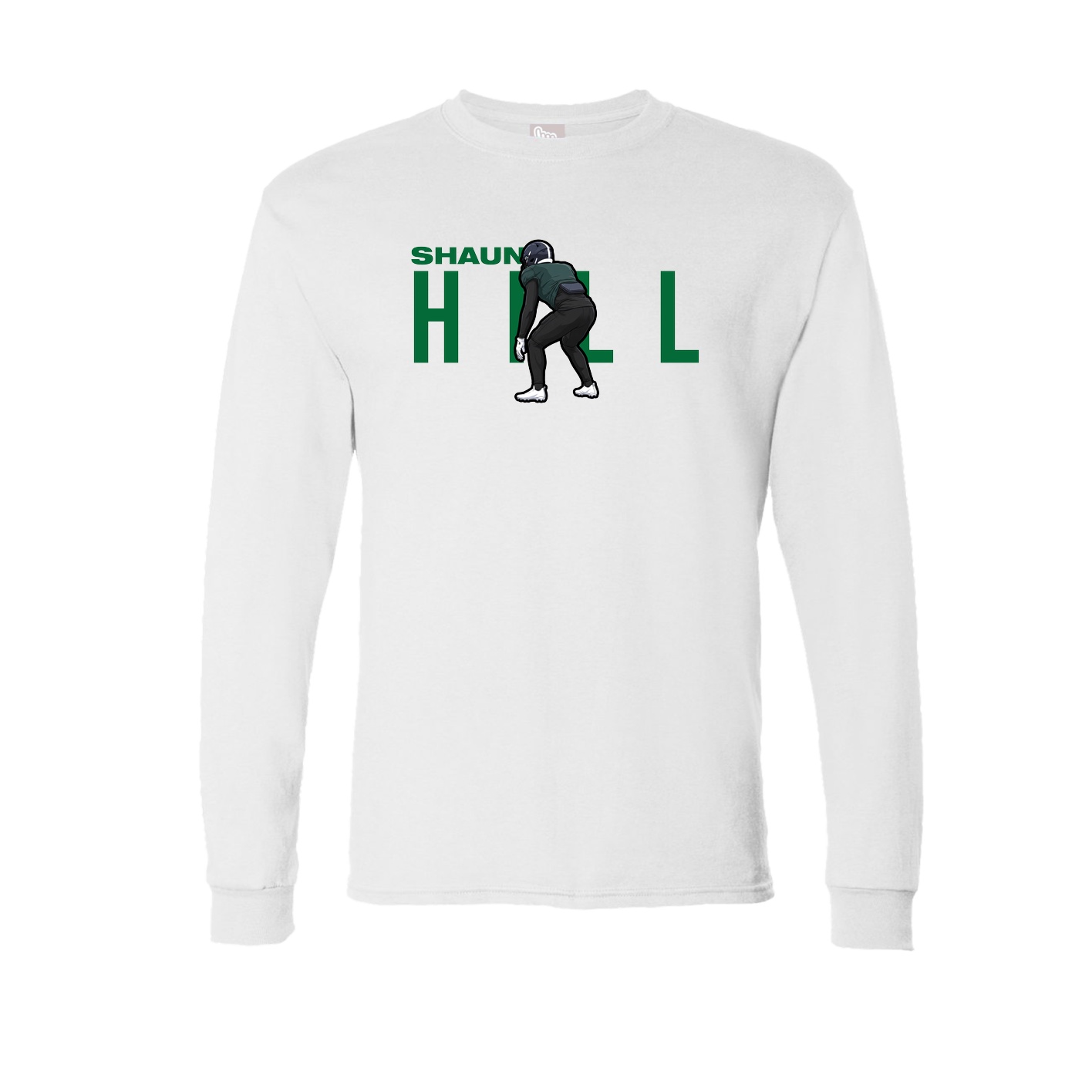 Long Sleeve Tee — Player Name in White
