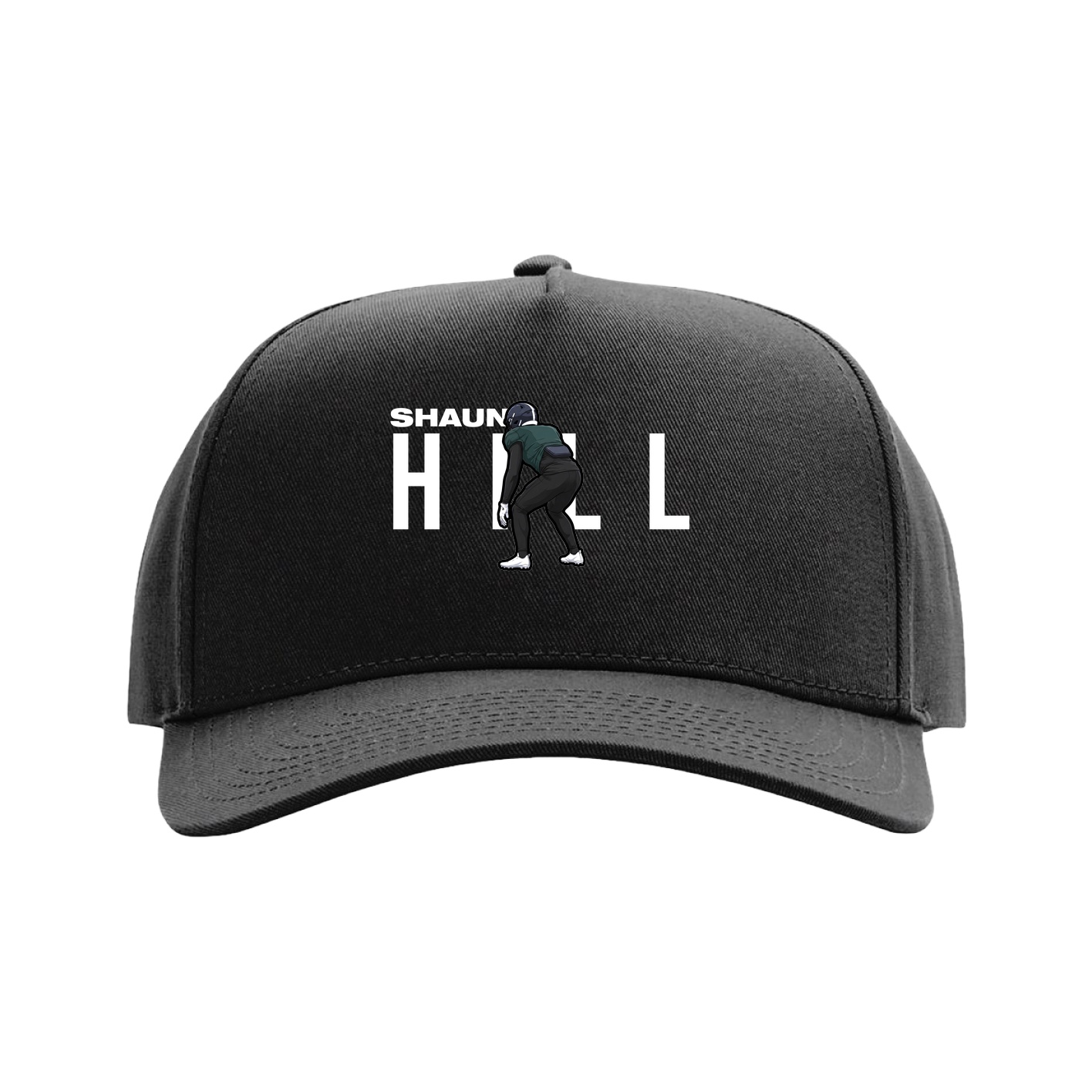 Full Fabric Five-Panel Champ Cap — Player Name in Black