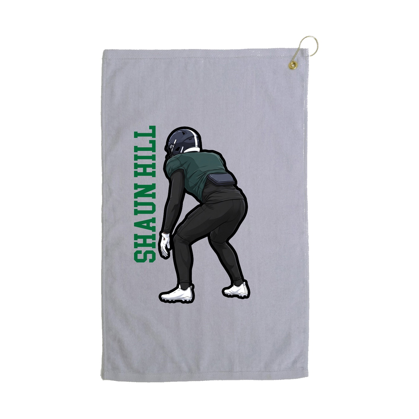 Golf Towel — Name Vertical in Grey