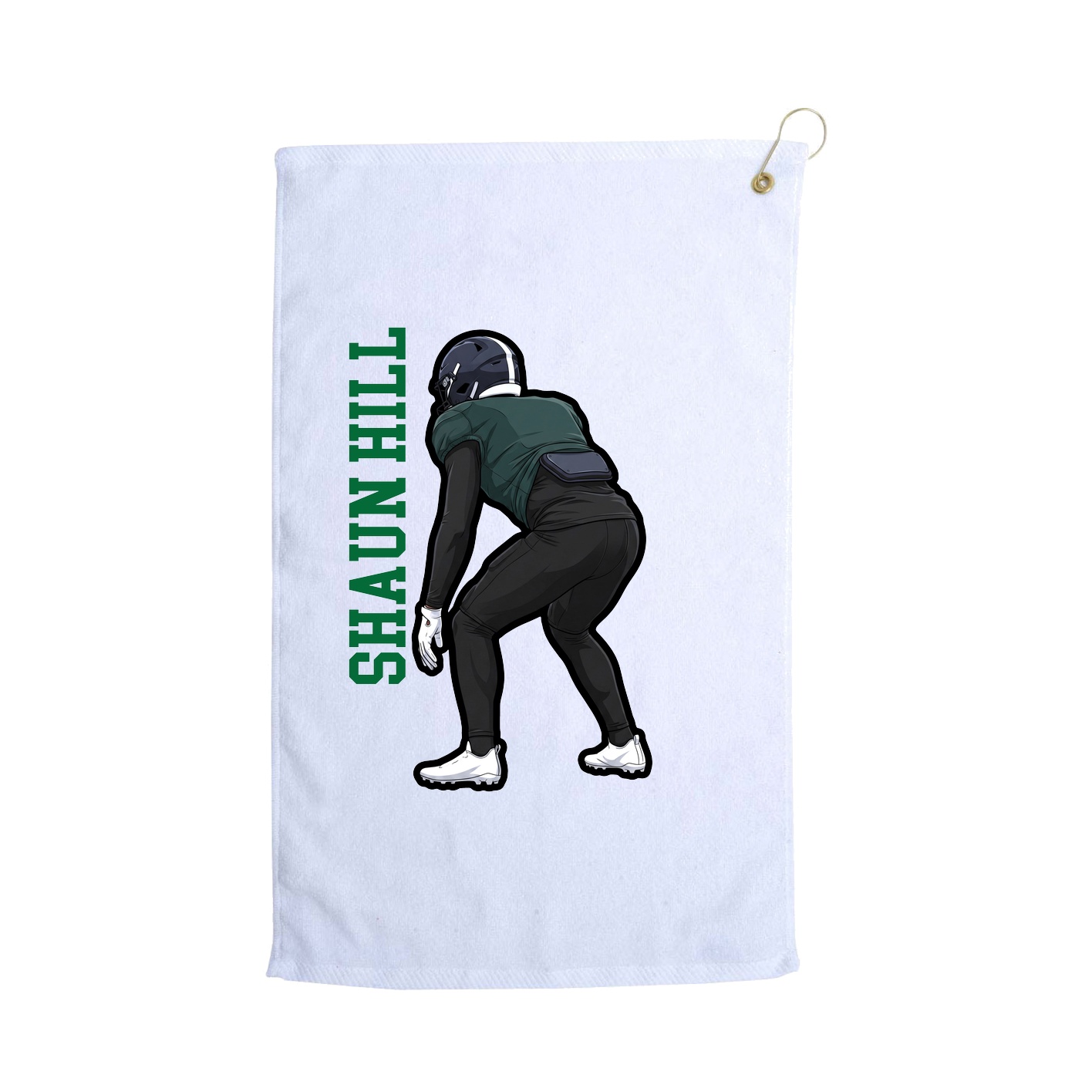 Golf Towel — Name Vertical in White