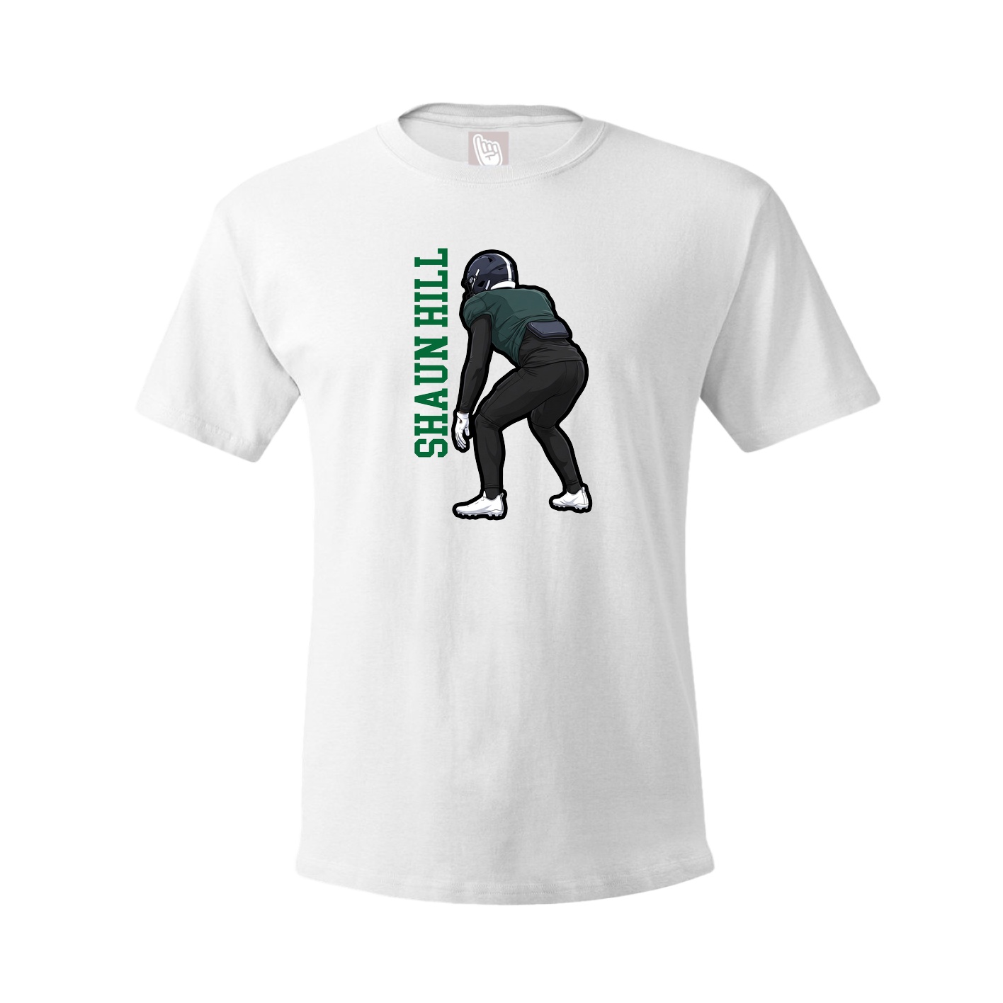 Tee — Name Vertical in White
