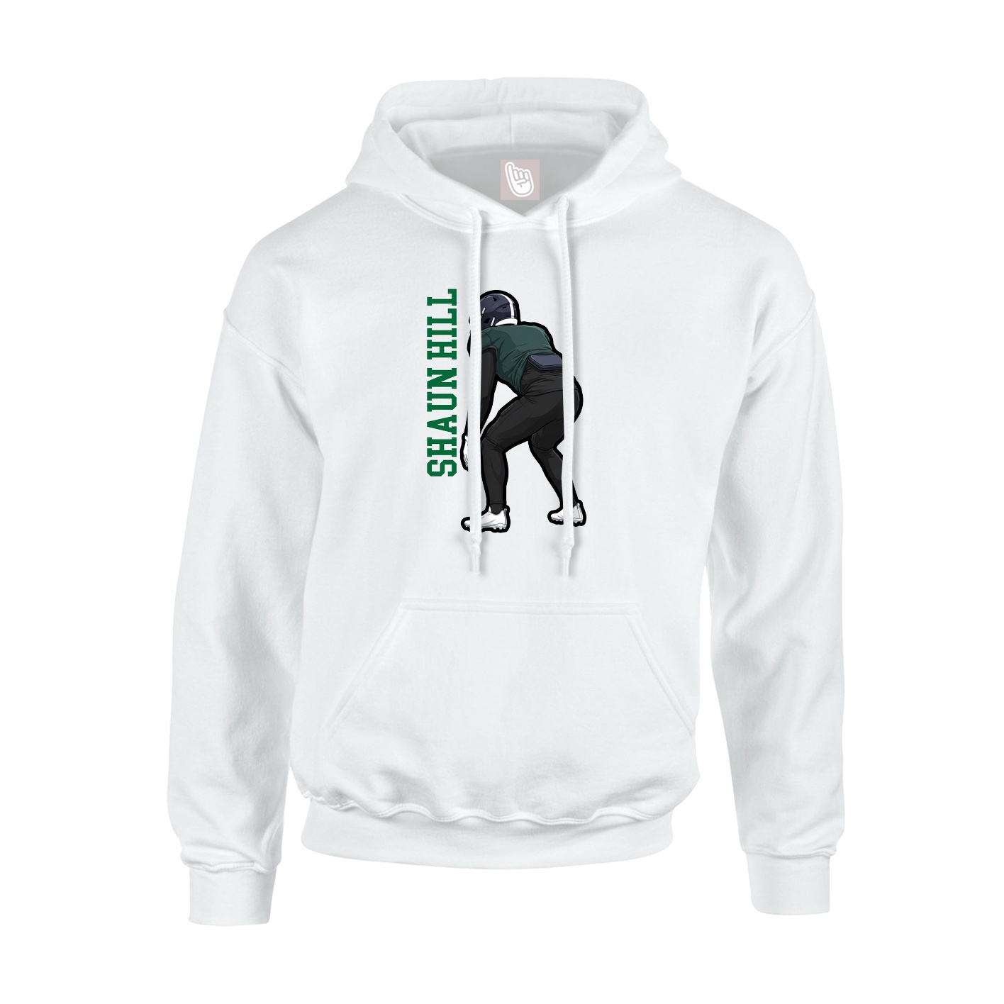 Youth Hoodie — Name Vertical in White