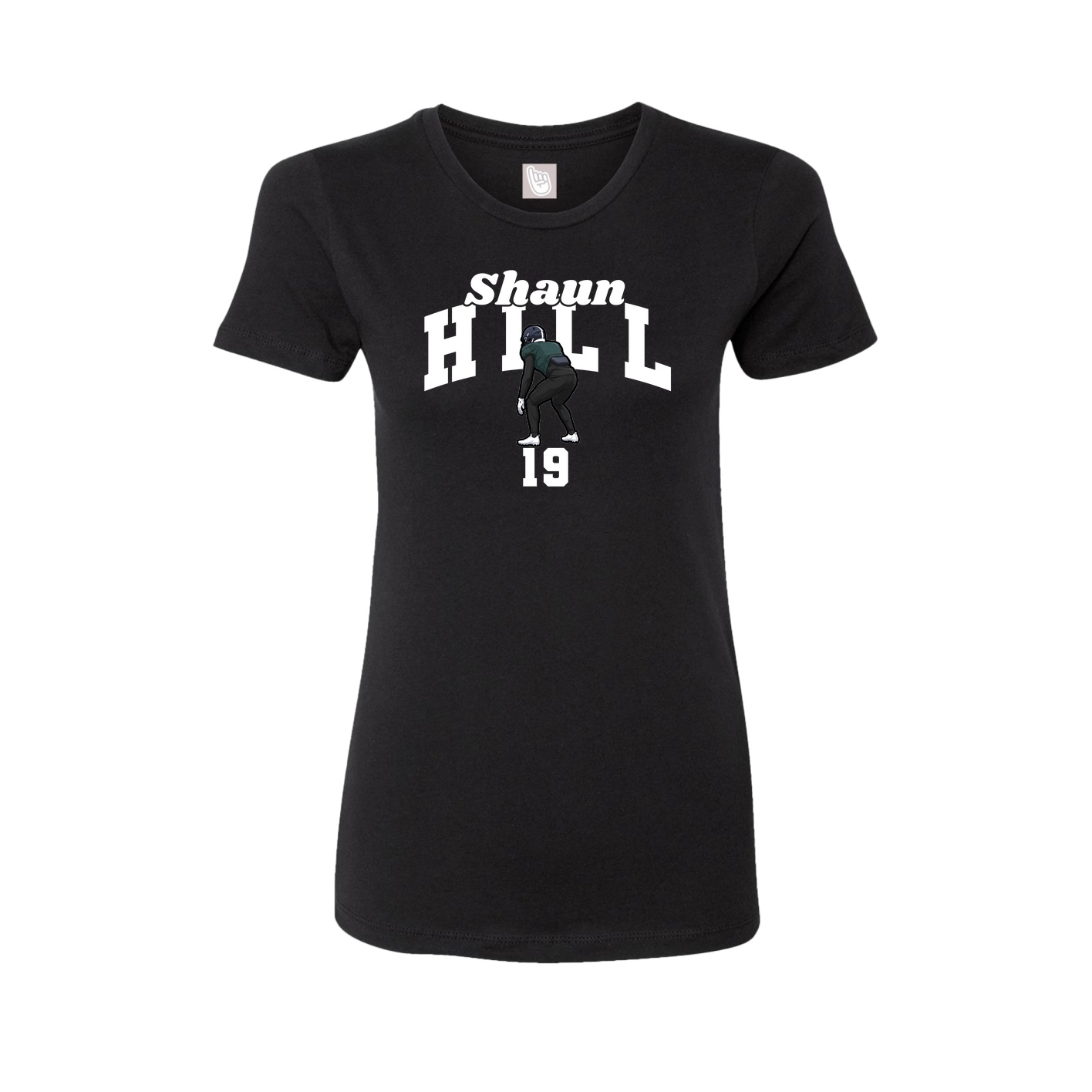 Fitted Women's Tee — Signature Arch in Black