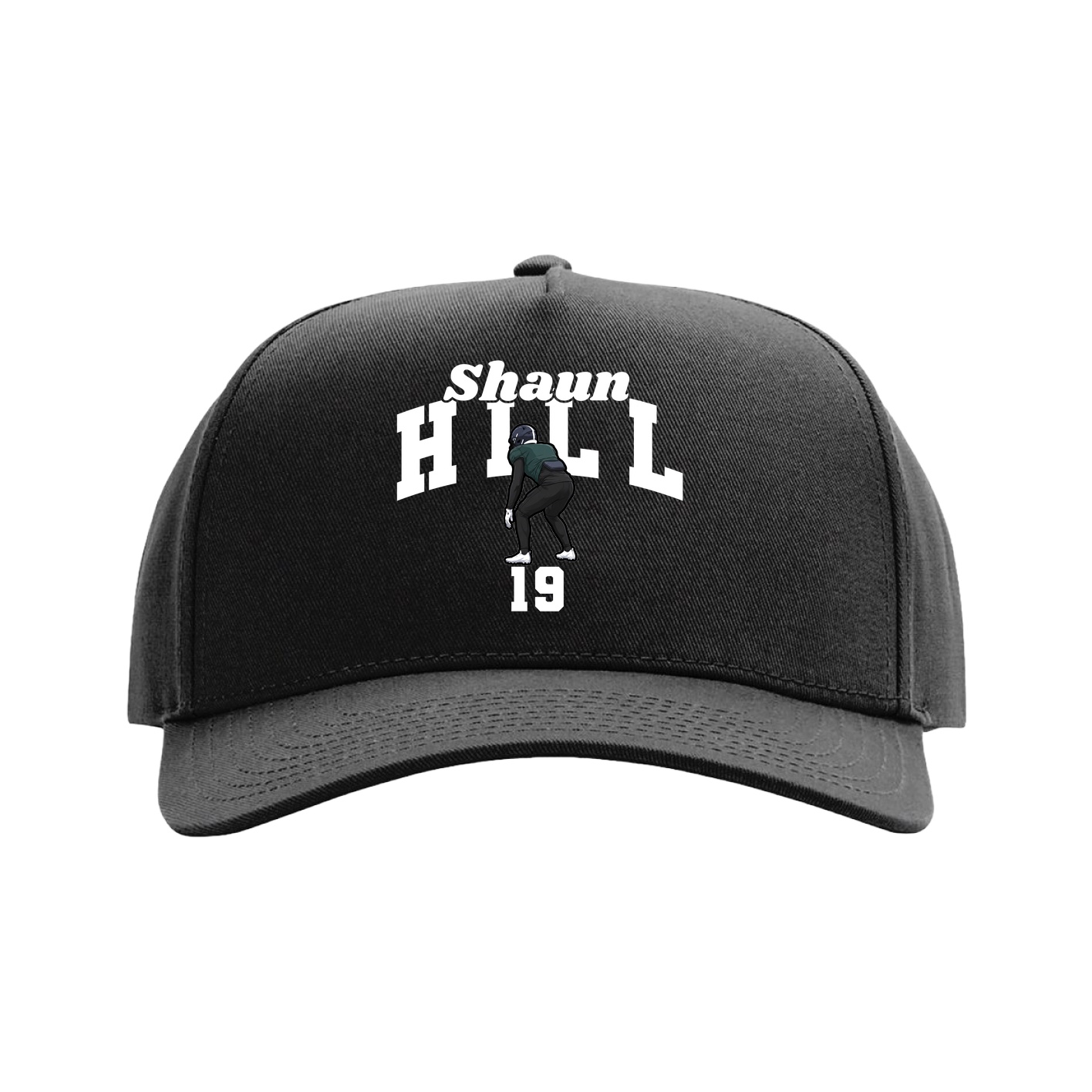 Full Fabric Five-Panel Champ Cap — Signature Arch in Black