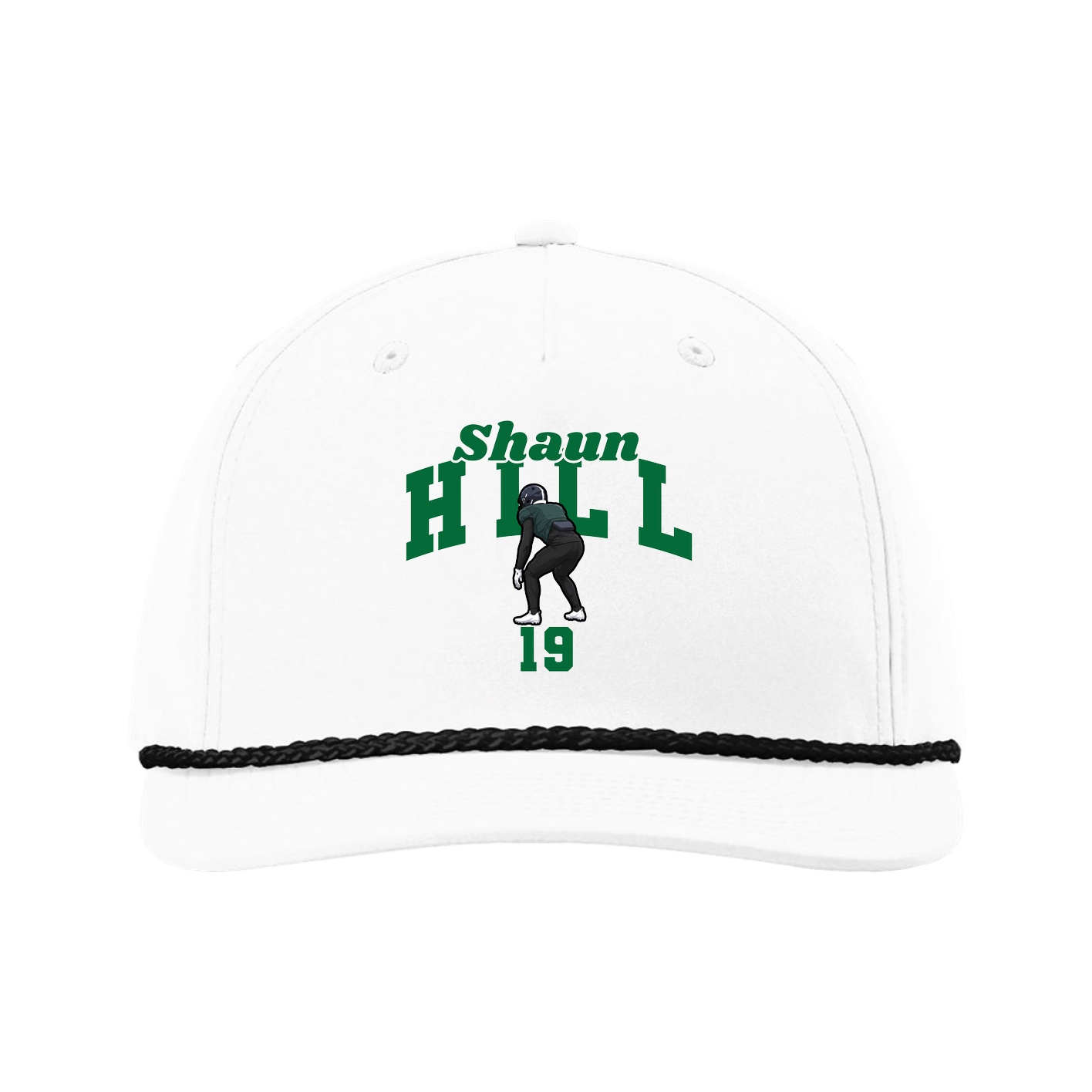 Five-Panel Classic Rope Cap — Signature Arch in White