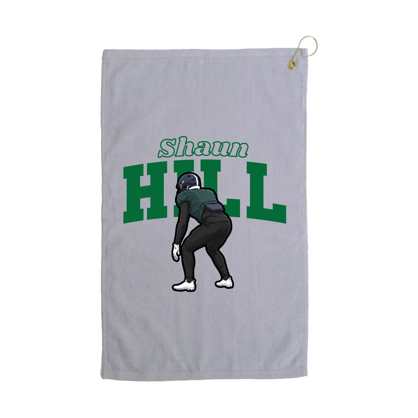 Golf Towel — Name Arch in Grey