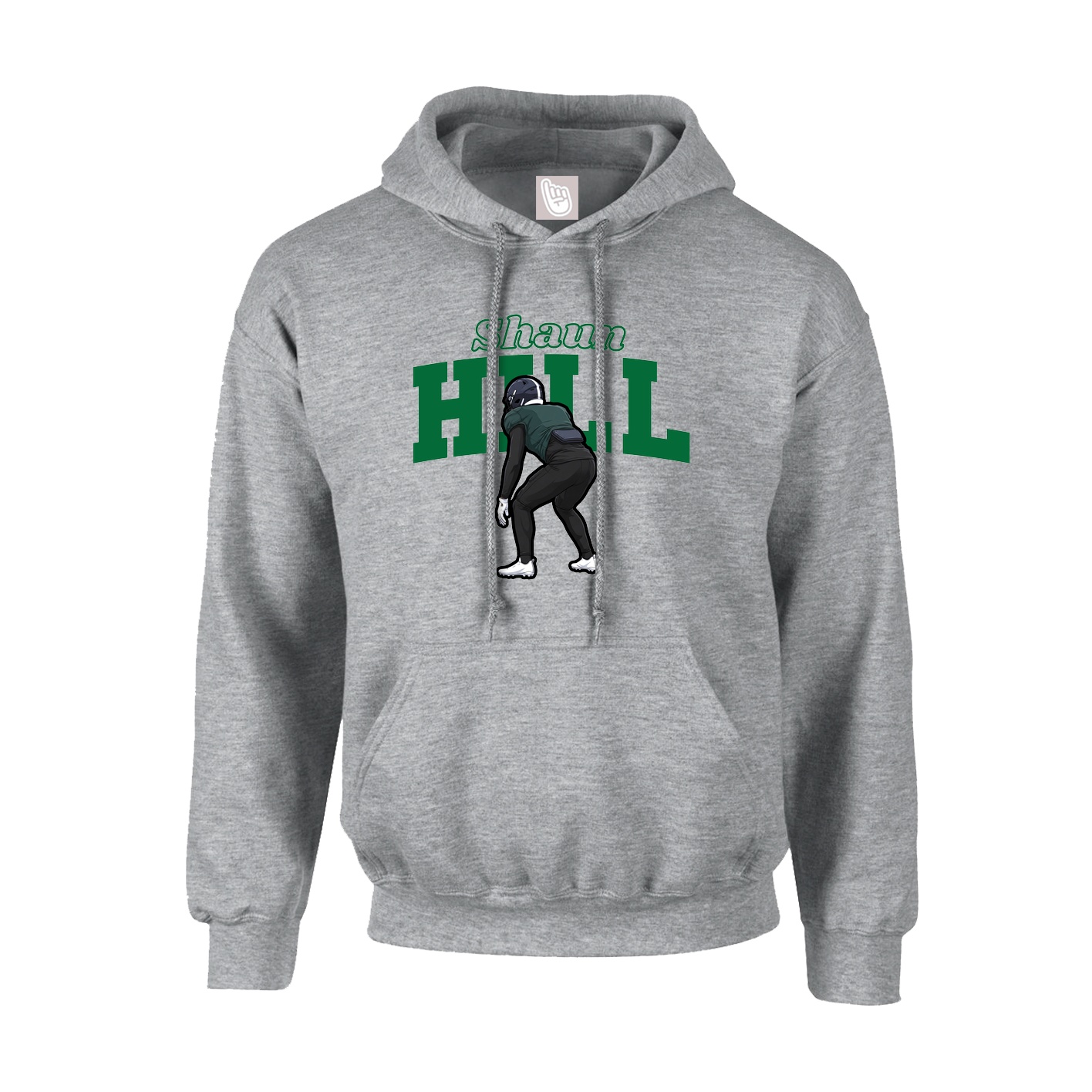 Hoodie — Name Arch in Grey