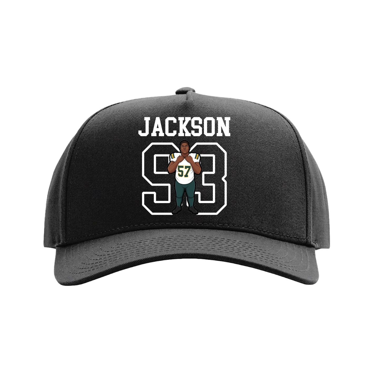 Full Fabric Five-Panel Champ Cap — Shirsey in Black