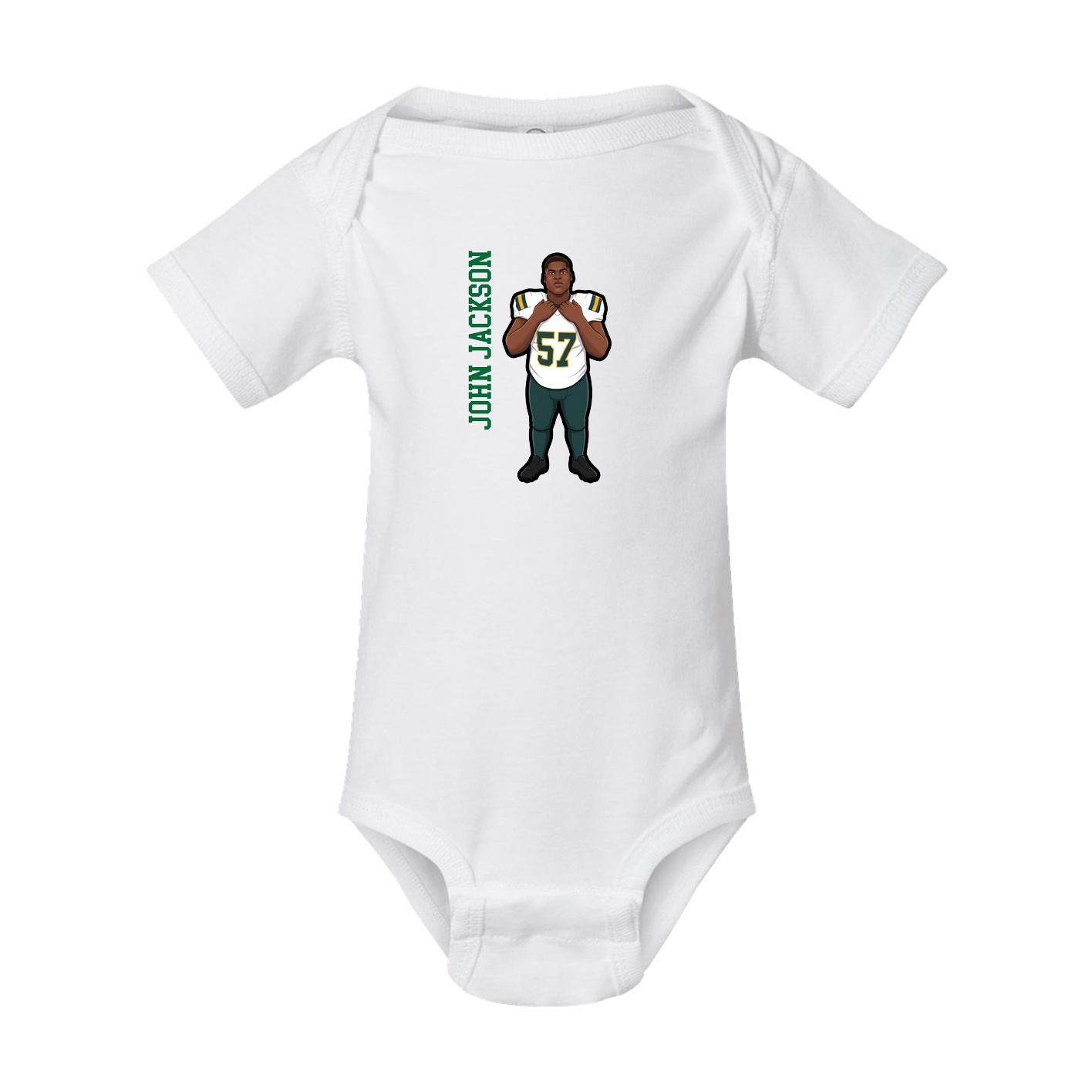 Baby Onesie — Name Vertical in White