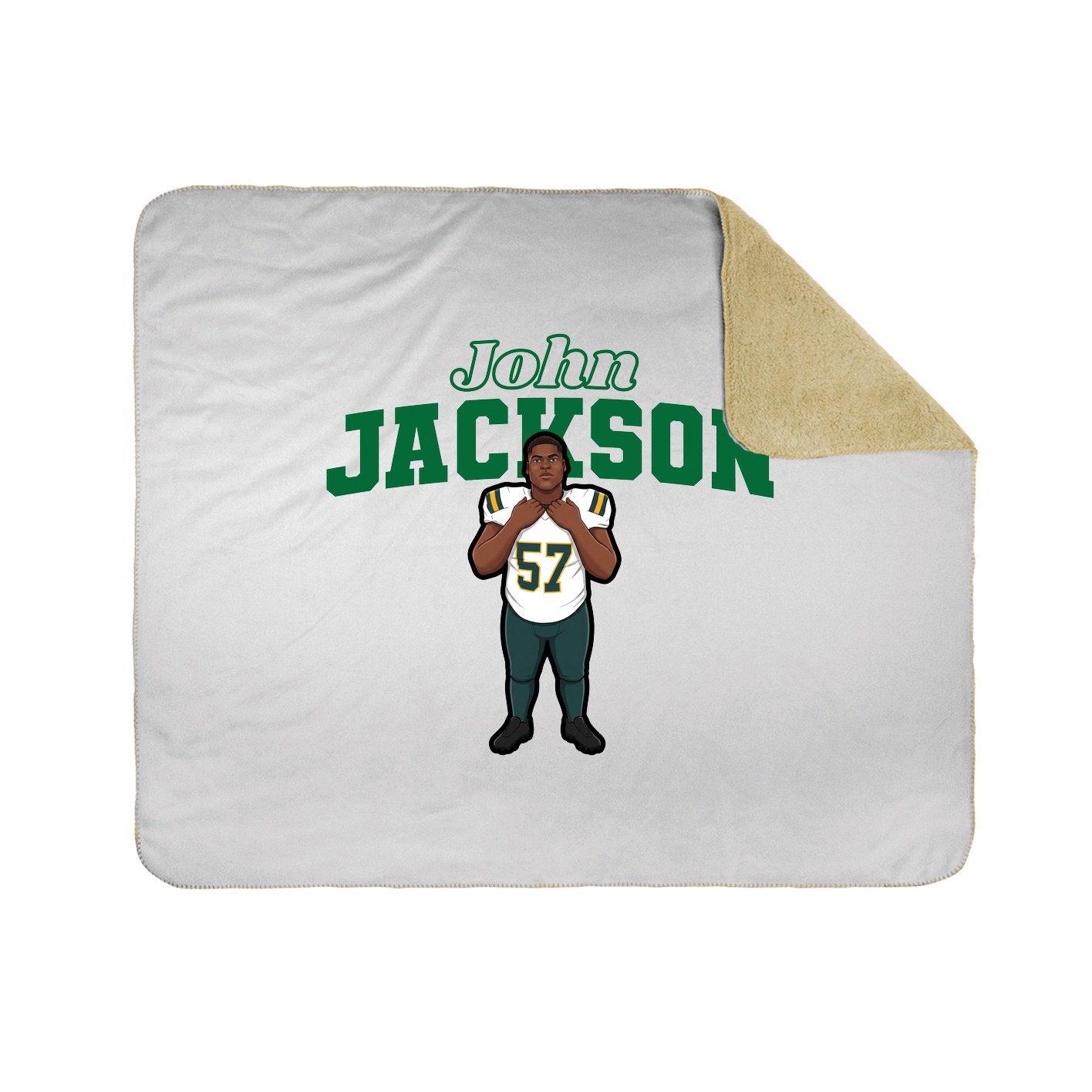 Throw Blanket — Name Arch in White