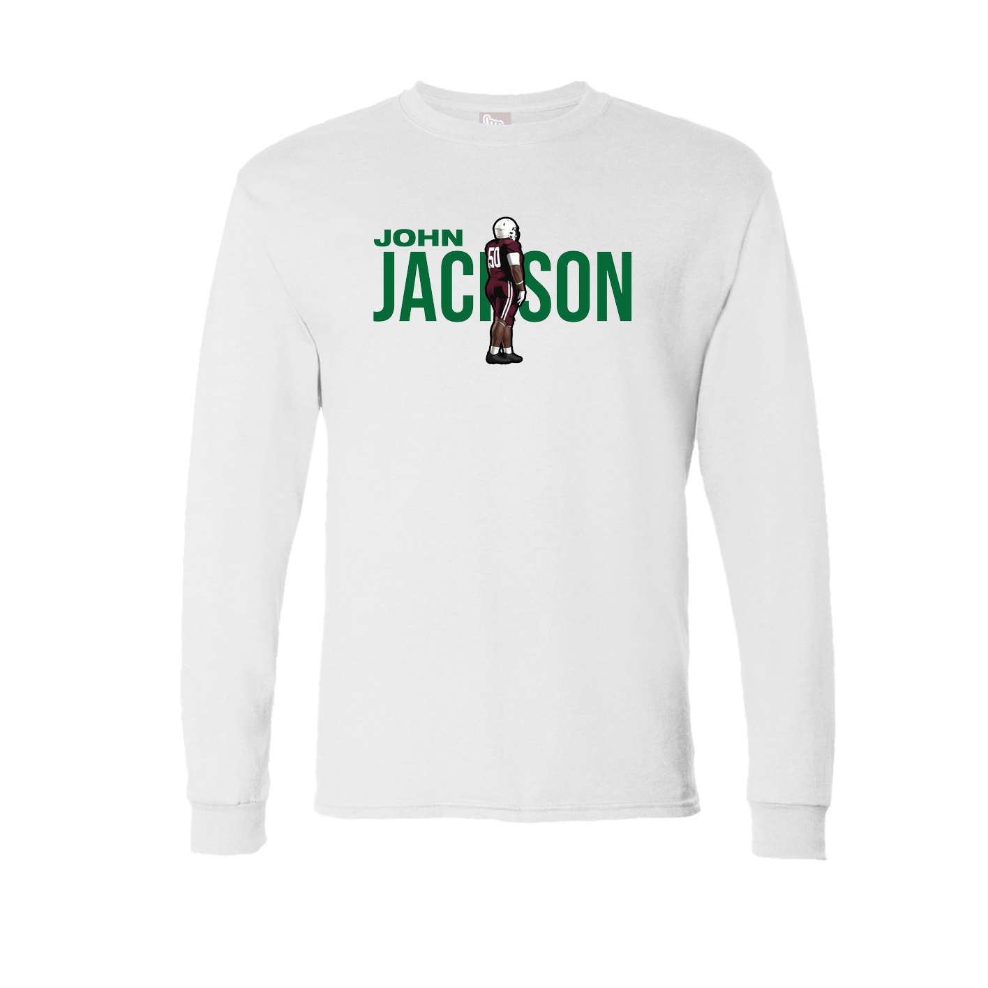 Long Sleeve Tee — Player Name in White