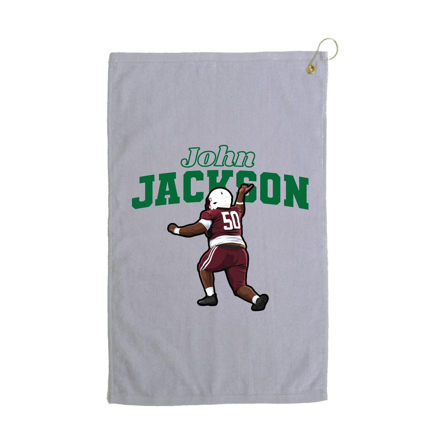 Golf Towel — Name Arch in Grey