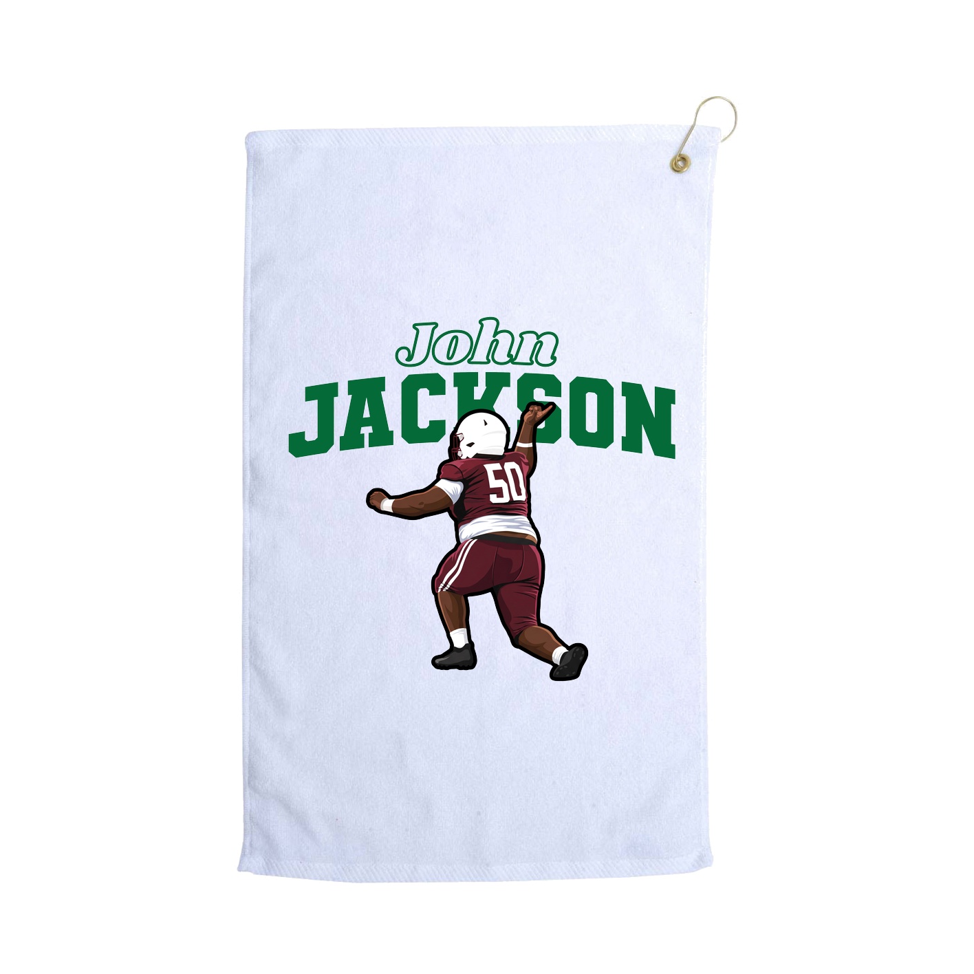 Golf Towel — Name Arch in White