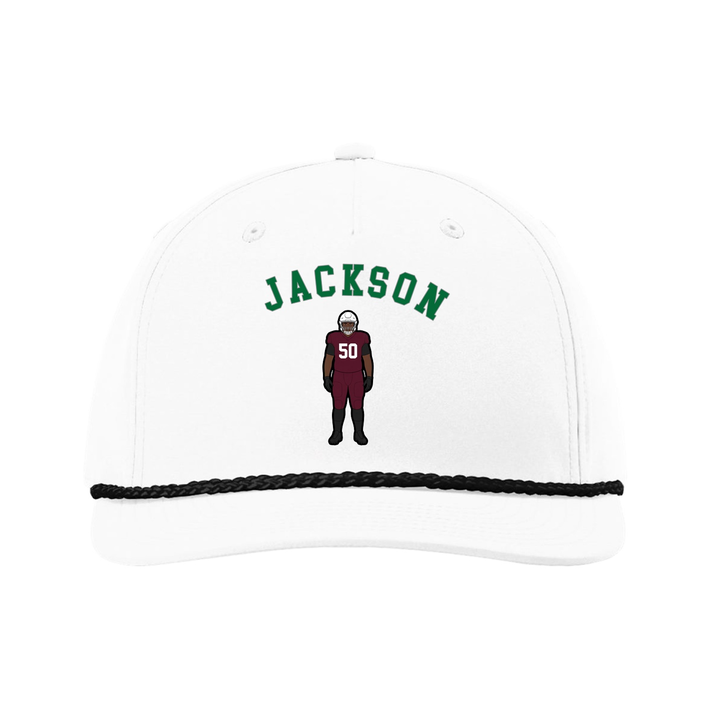 Five-Panel Classic Rope Cap — Shirsey Arch in White