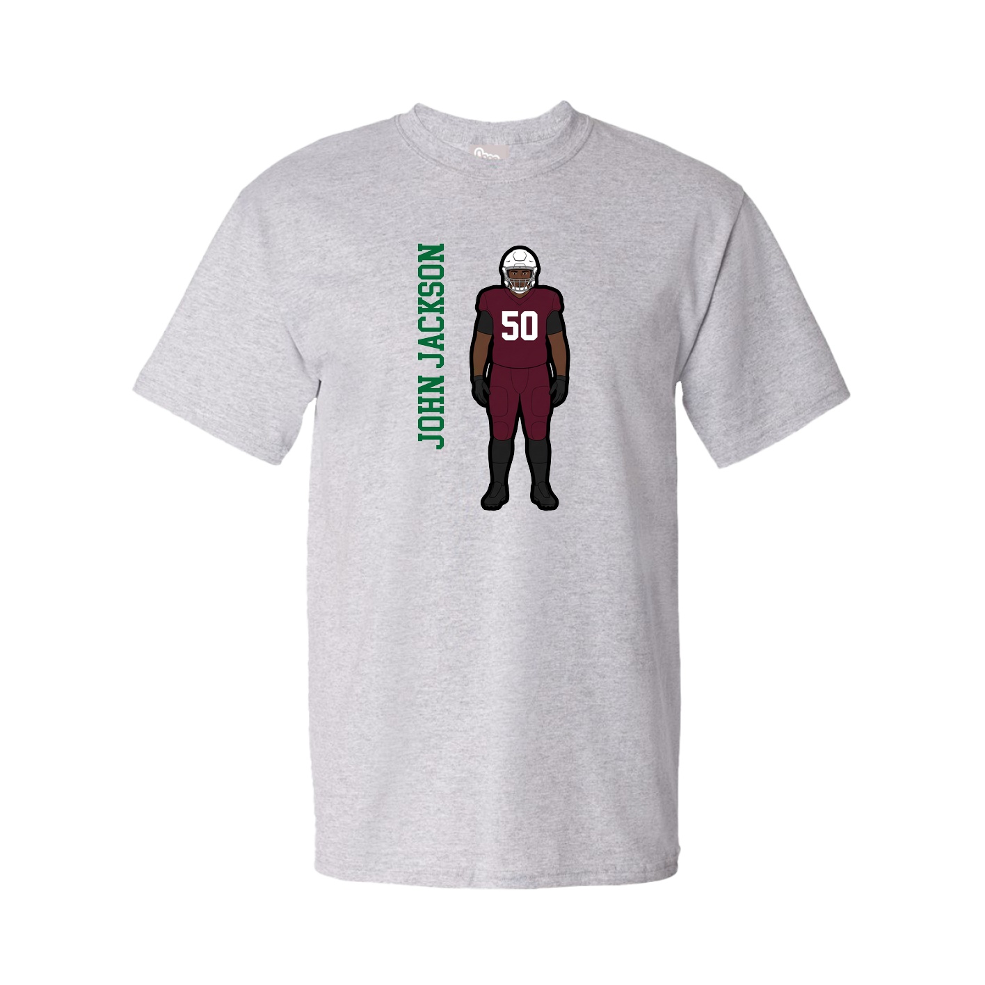 Youth Tee — Name Vertical in Grey