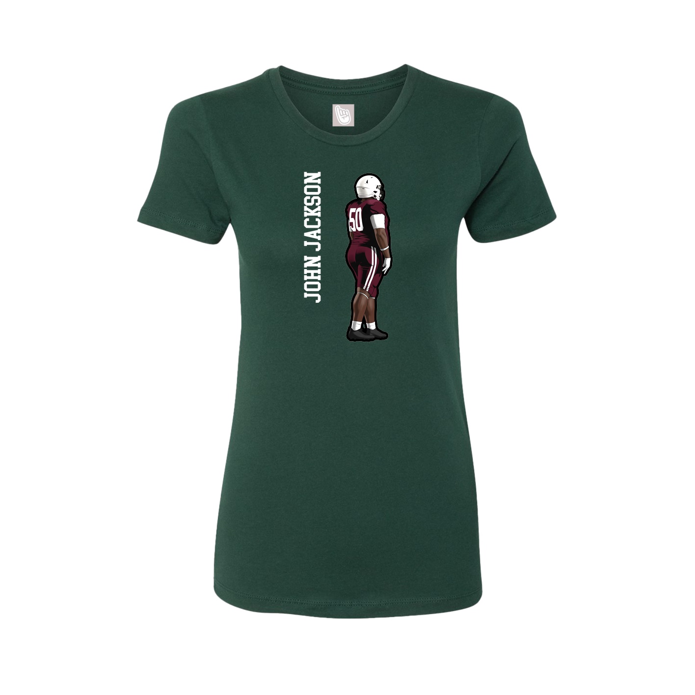 Womens Tee — Name Vertical in Green