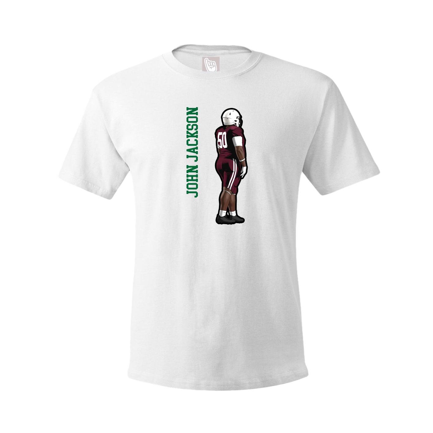 Youth Tee — Name Vertical in White