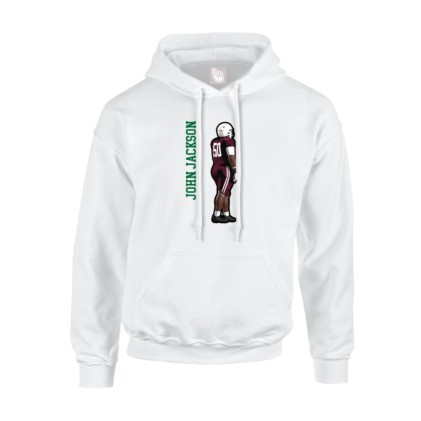Hoodie — Name Vertical in White