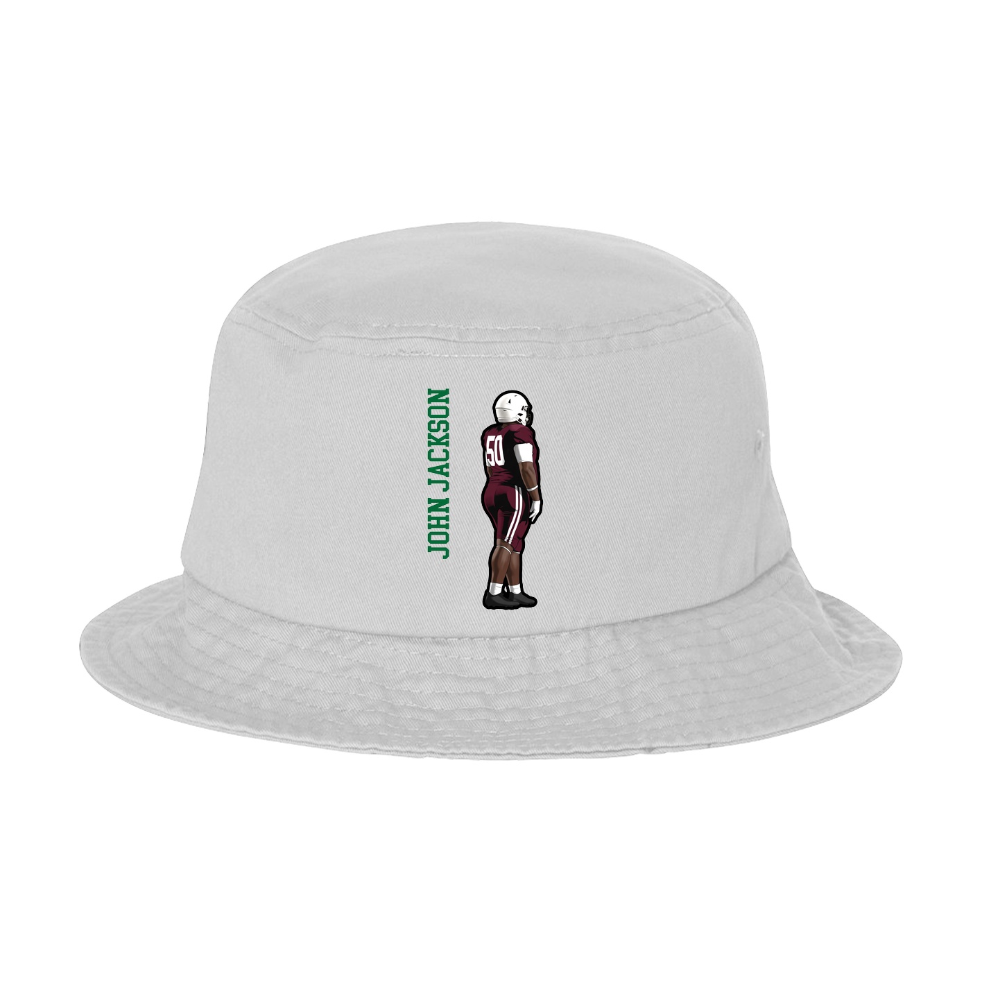 Bucket Cap — Name Vertical in White