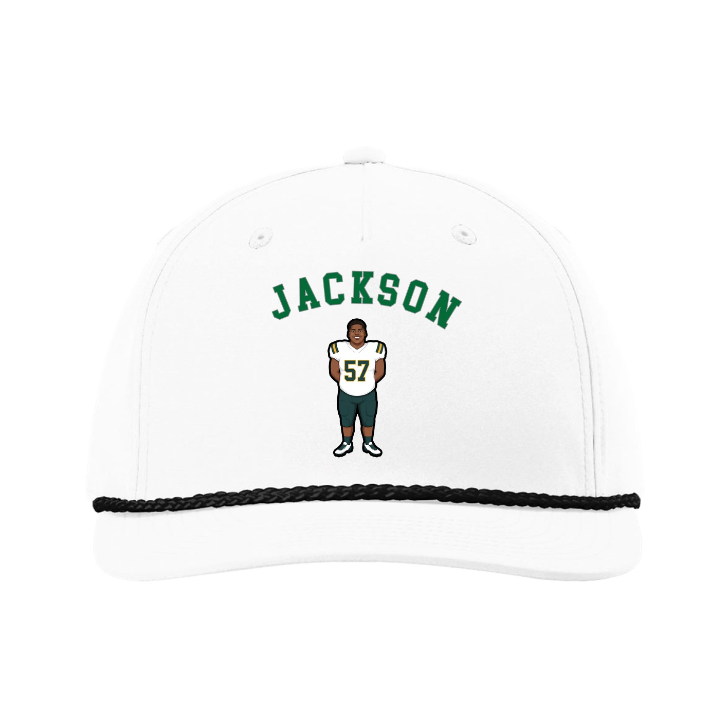 Five-Panel Classic Rope Cap — Shirsey Arch in White