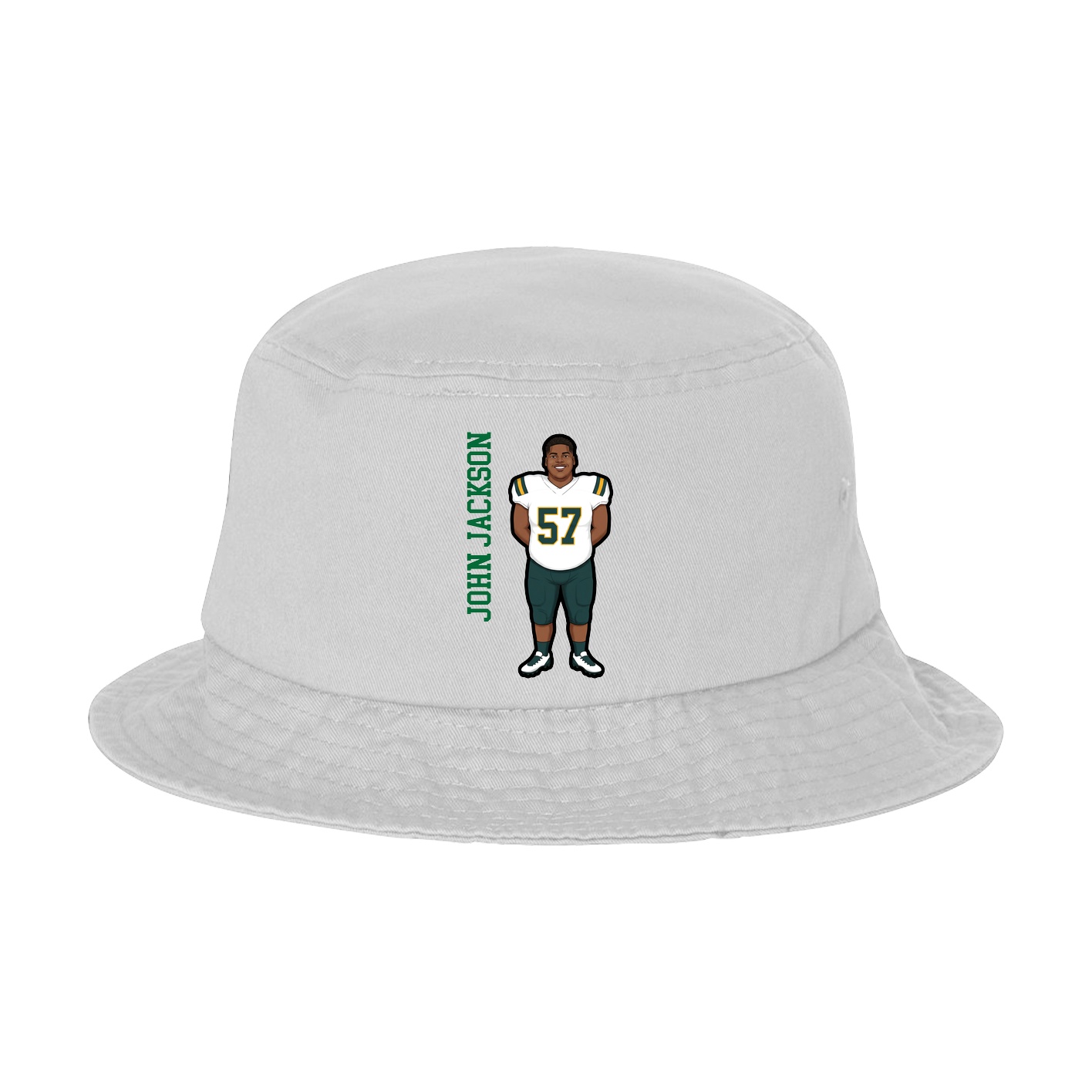 Bucket Cap — Name Vertical in White